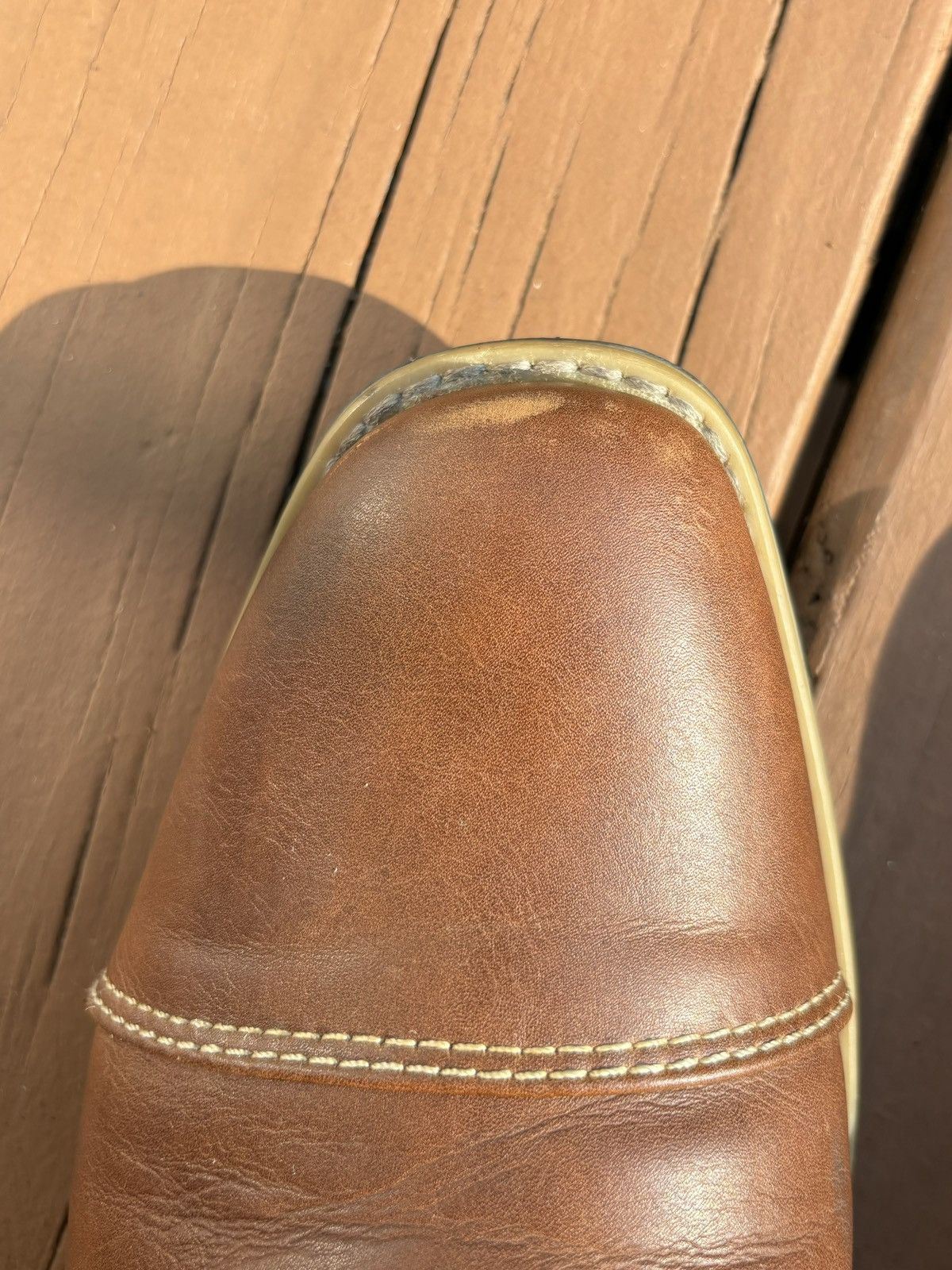 Apt. 9 × Designer Brown Leather Ankle Boots Apt 9 Cap Toe Zipper Cognac & Navy Size US 8 / EU 41 - 17 Thumbnail