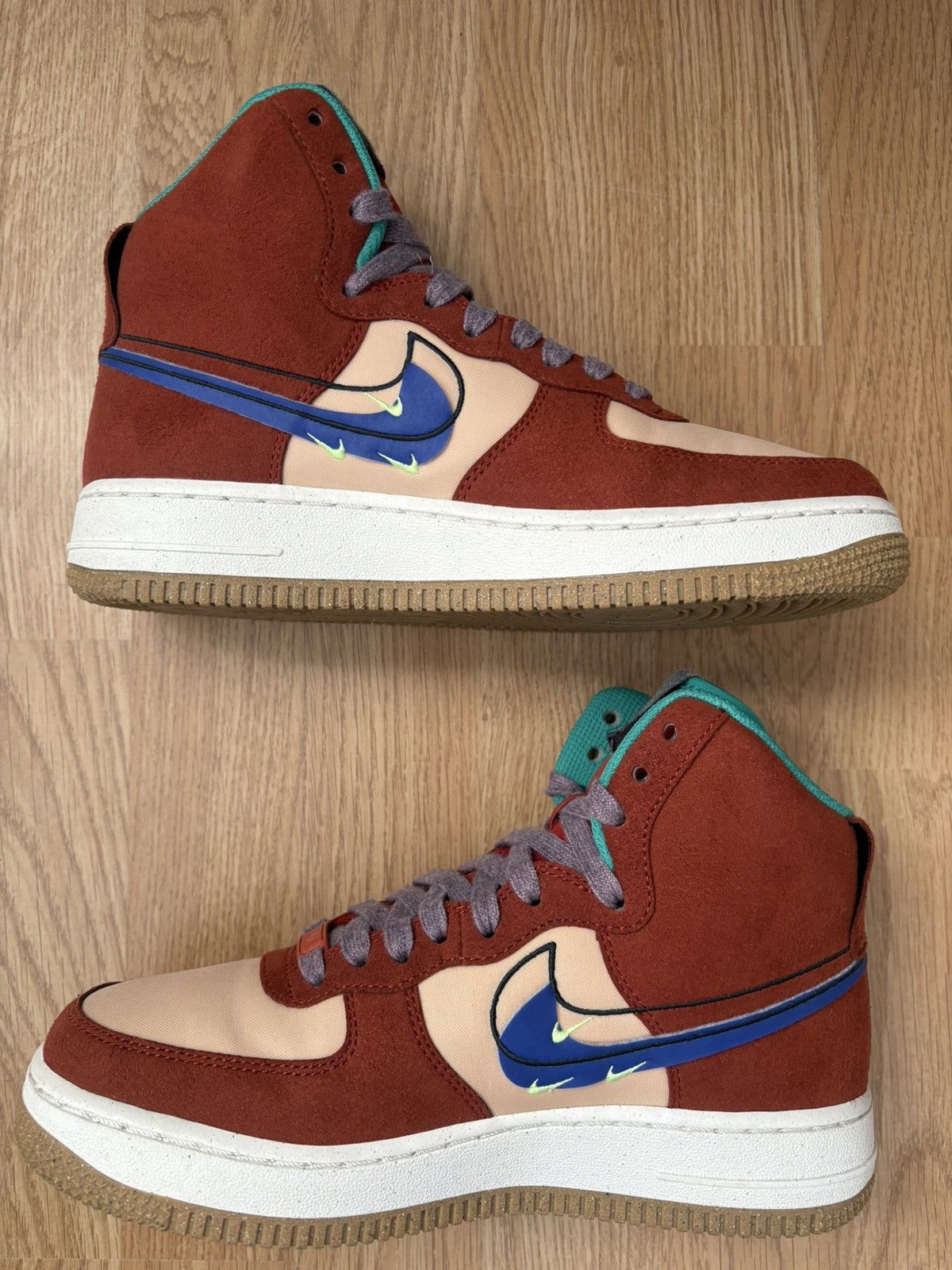 Nike UNRELEASED SAMPLE Nike Air Force 1 HighCinnabar Off Noir Size US 7 / IT 37 - 3 Thumbnail