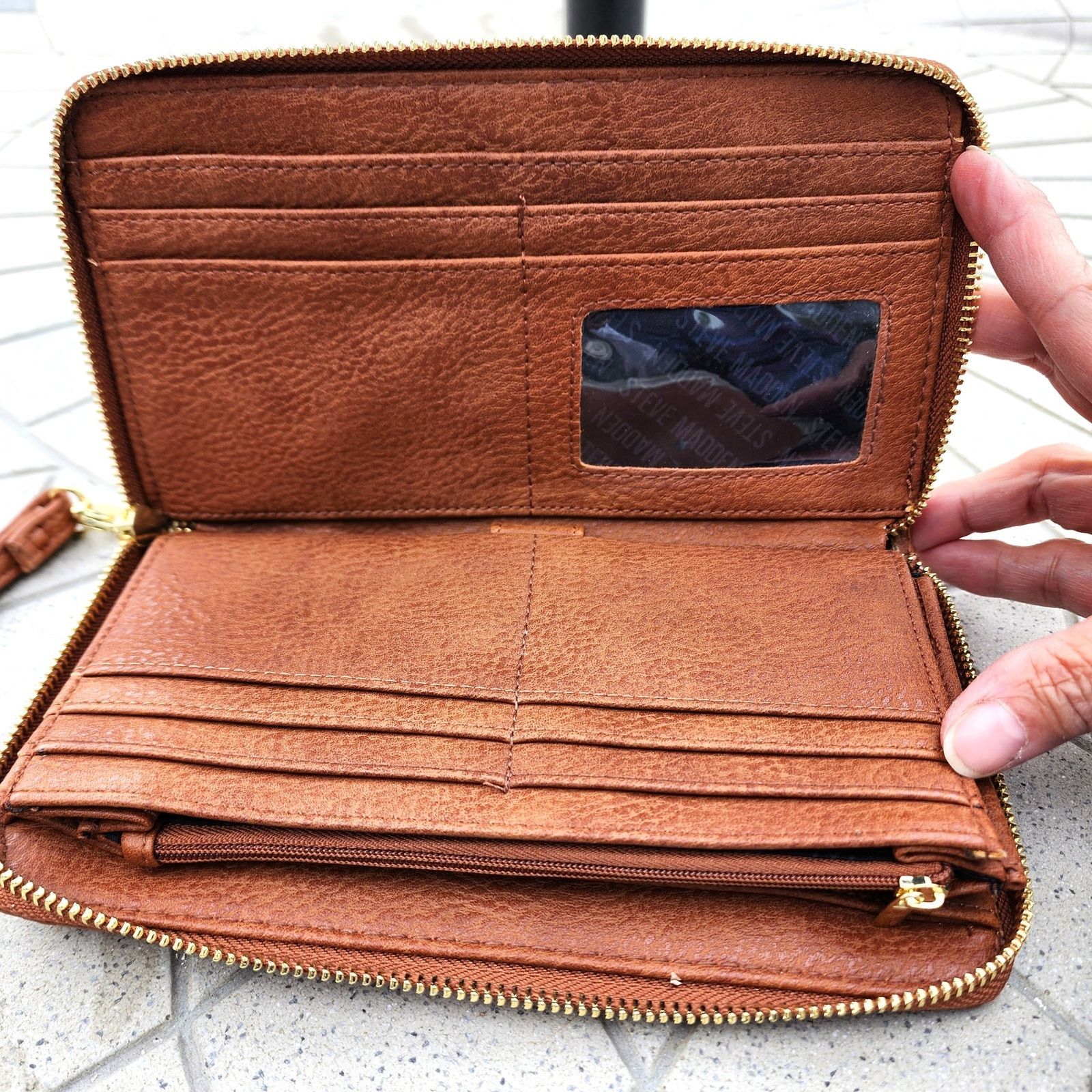 Steve Madden Steve Madden Embossed Monogram Zip Around Wallet Wristlet Size ONE SIZE - 5 Thumbnail