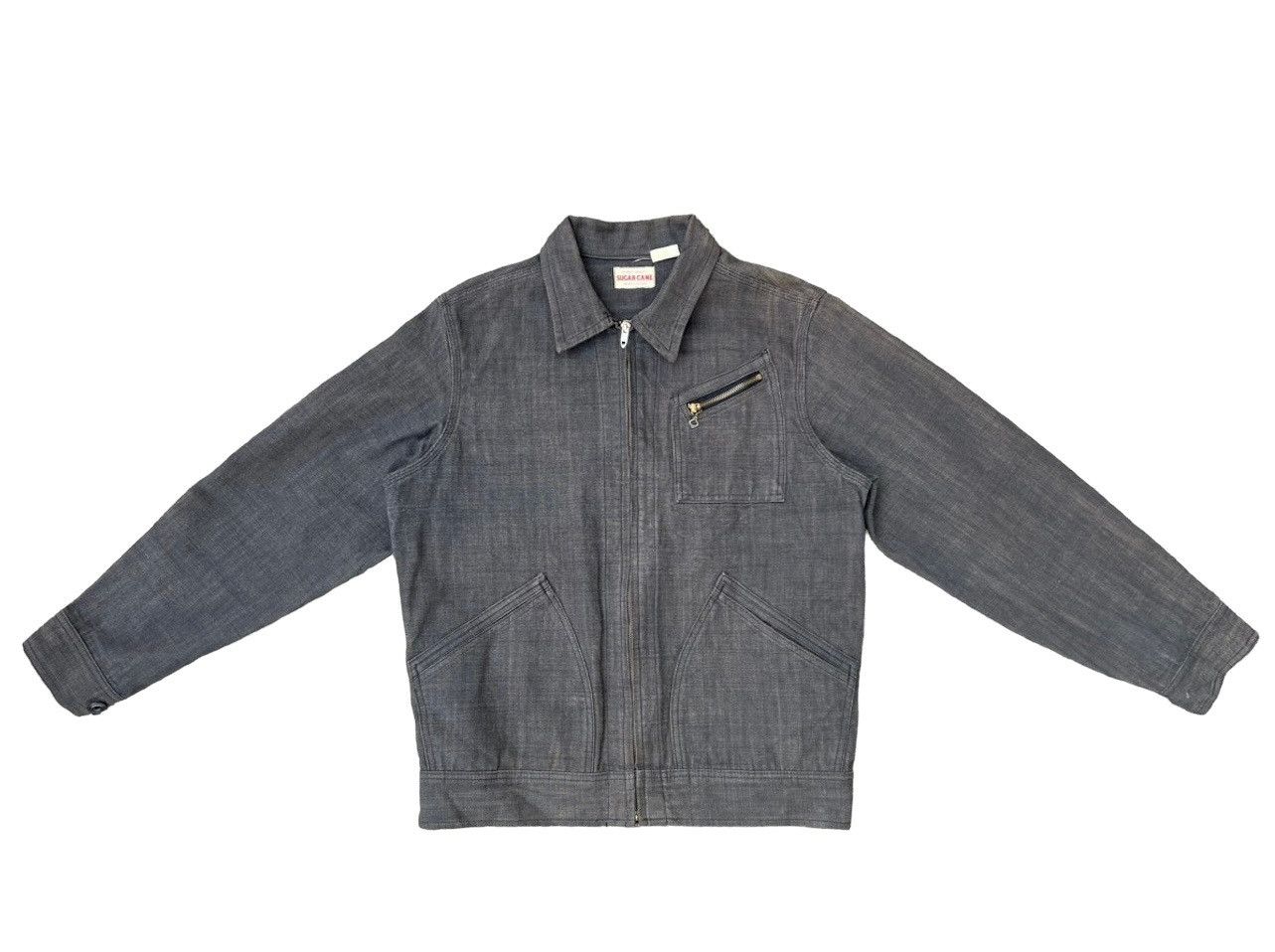 Sugar Cane Vintage Sugar Cane Japan Sun Fade Wax Denim Work Jacket Size US L / EU 52-54 / 3 - 1 Thumbnail