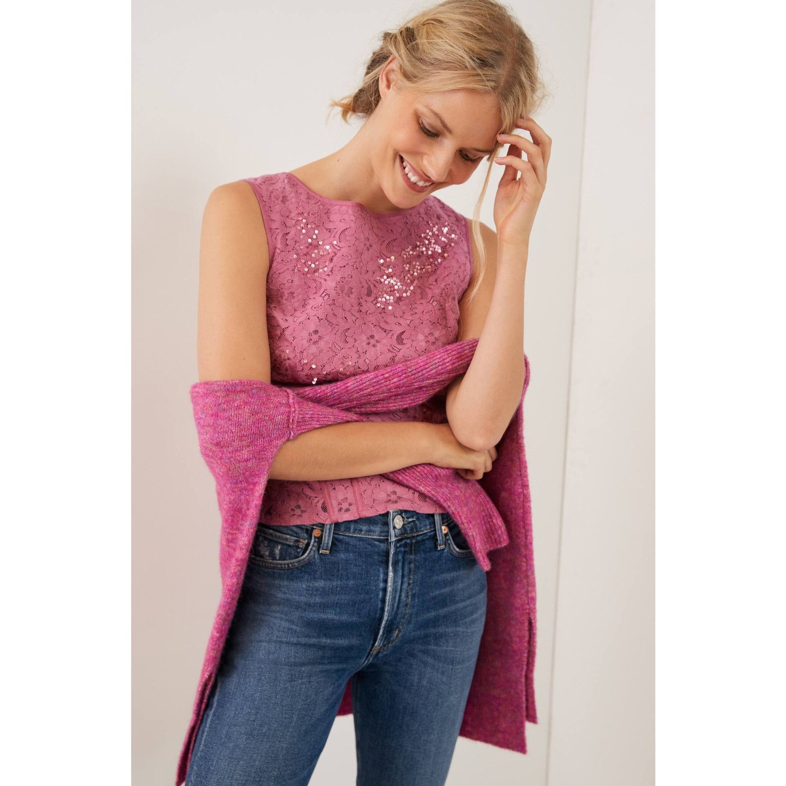 Anthropologie New Anthropologie Soraya Sequined Blouse $118 Floral Lace Size S / US 4 / IT 40 - 2 Thumbnail