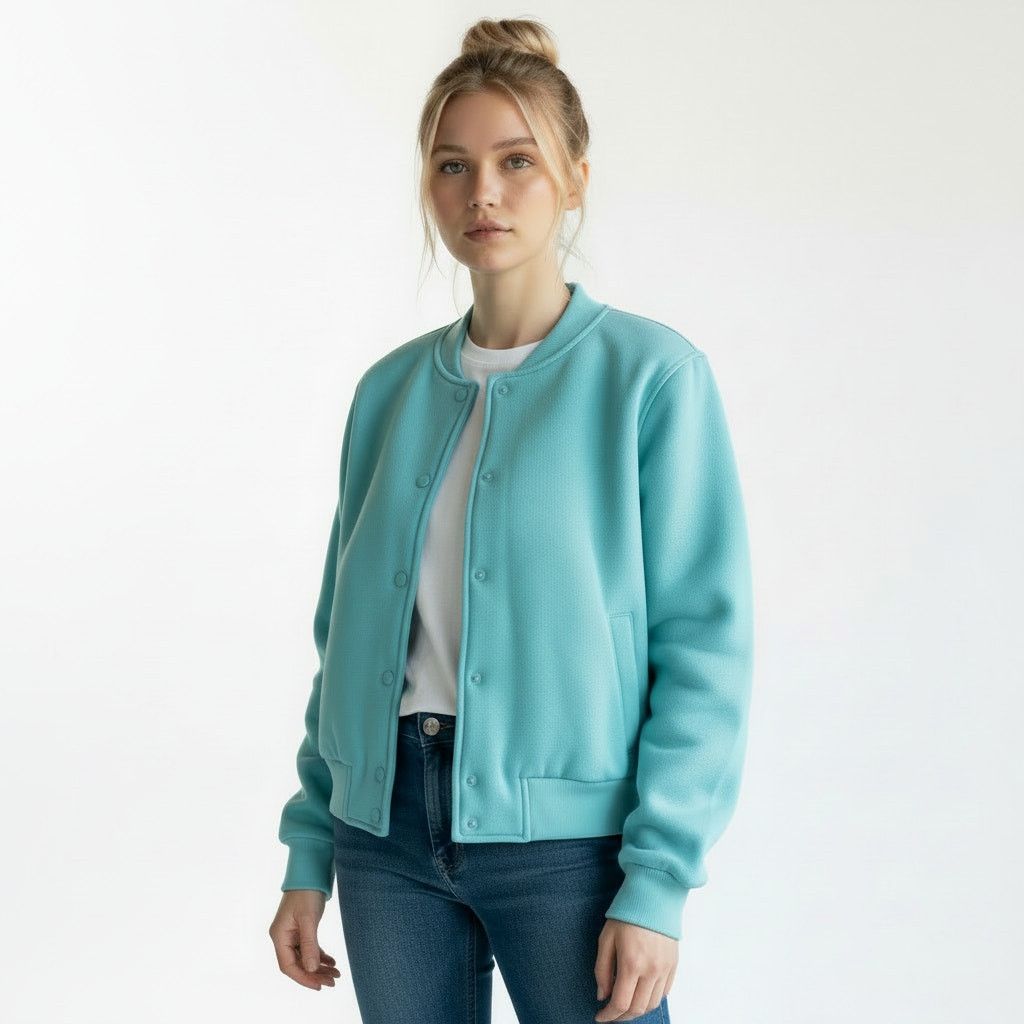 Victoria's Secret Victoria's Secret Cotton Fleece Snap Bomber Jacket, L Size S / US 4 / IT 40 - 1 Thumbnail