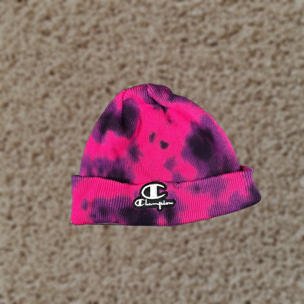 Champion Champion Headwear Beanie Adult One Size Pink Purple Tie Dye Knit Cotton Hat Mens Womens Unisex Winter Ski Cap Size ONE SIZE - 1 Thumbnail