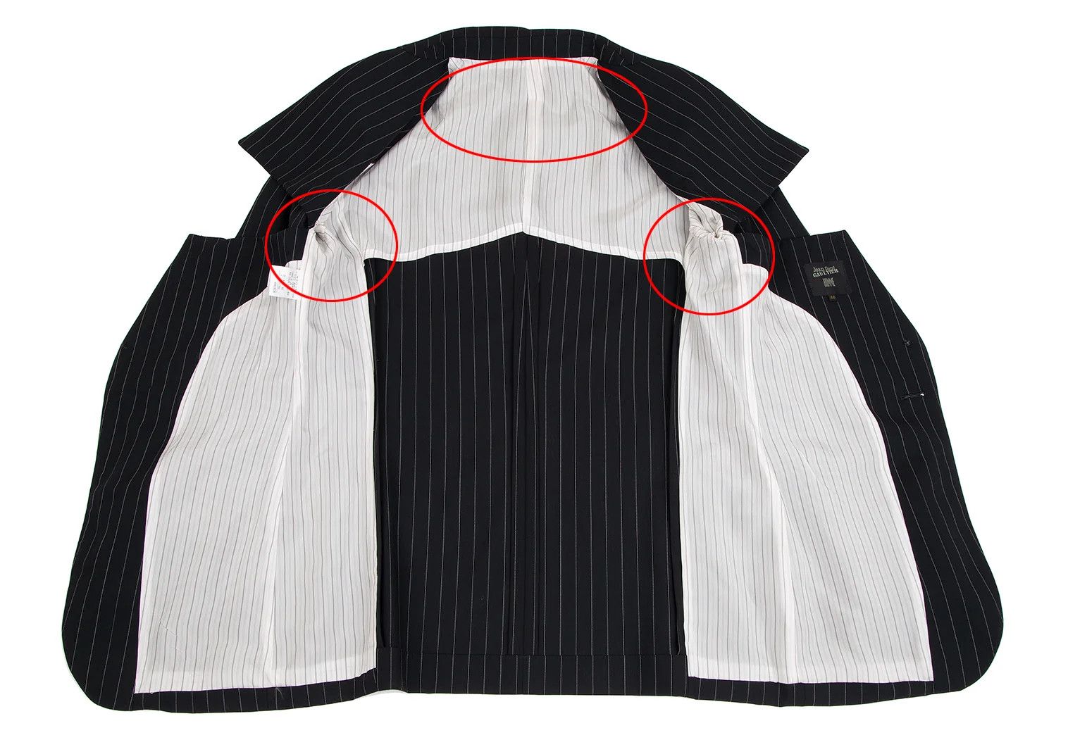 Jean Paul Gaultier Wool Stripe Jacket in Black, Size 48 Size US M / EU 48-50 / 2 - 11 Thumbnail