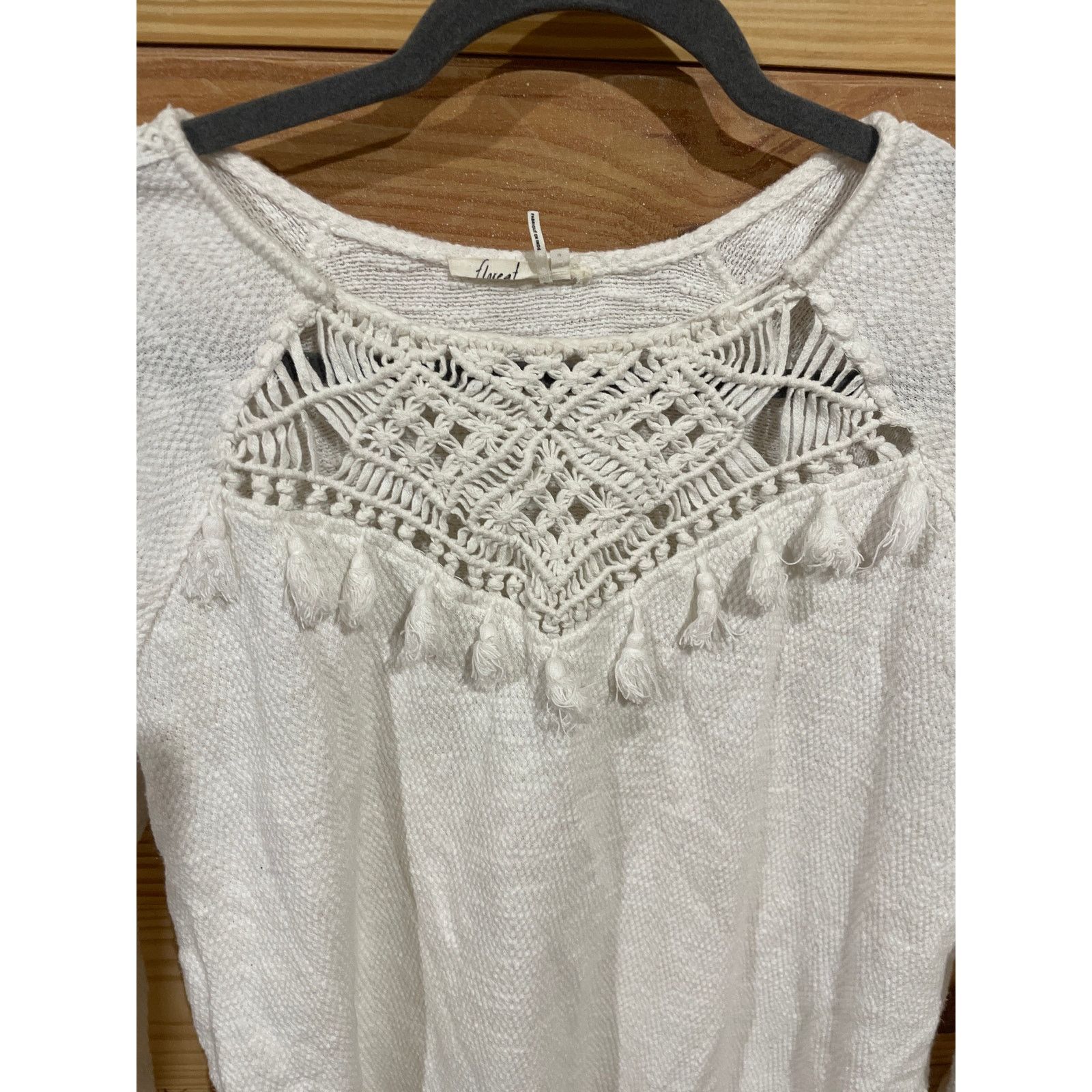 Anthropologie Anthropologie Floreat Macrame Crochet Knit White Sweater, M Size M / US 6-8 / IT 42-44 - 3 Thumbnail