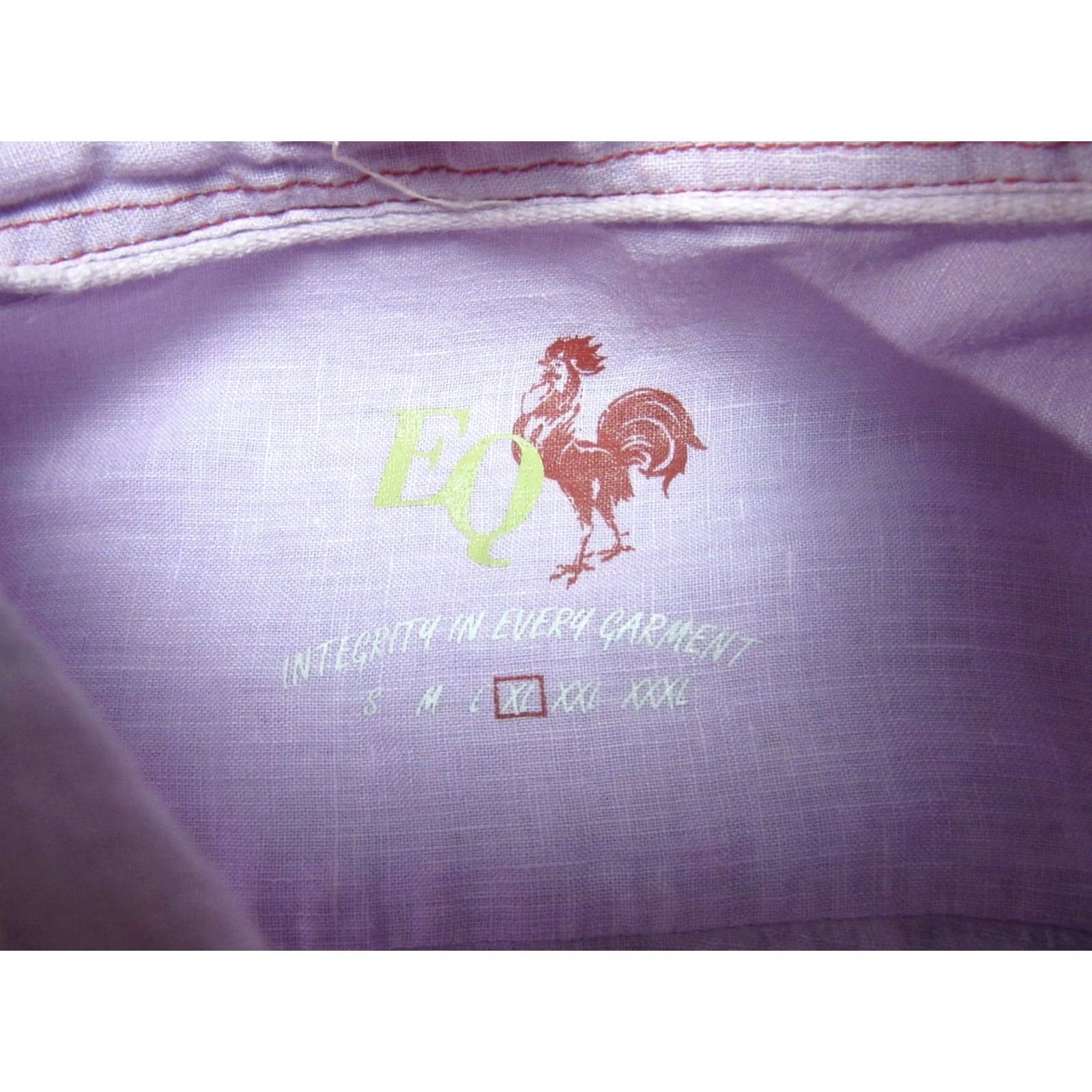 Logo 7 EQ Shirt Mens XL Purple Linen Integrity Every Garment Embroidered Logo Button Size US XL / EU 56 / 4 - 5 Thumbnail