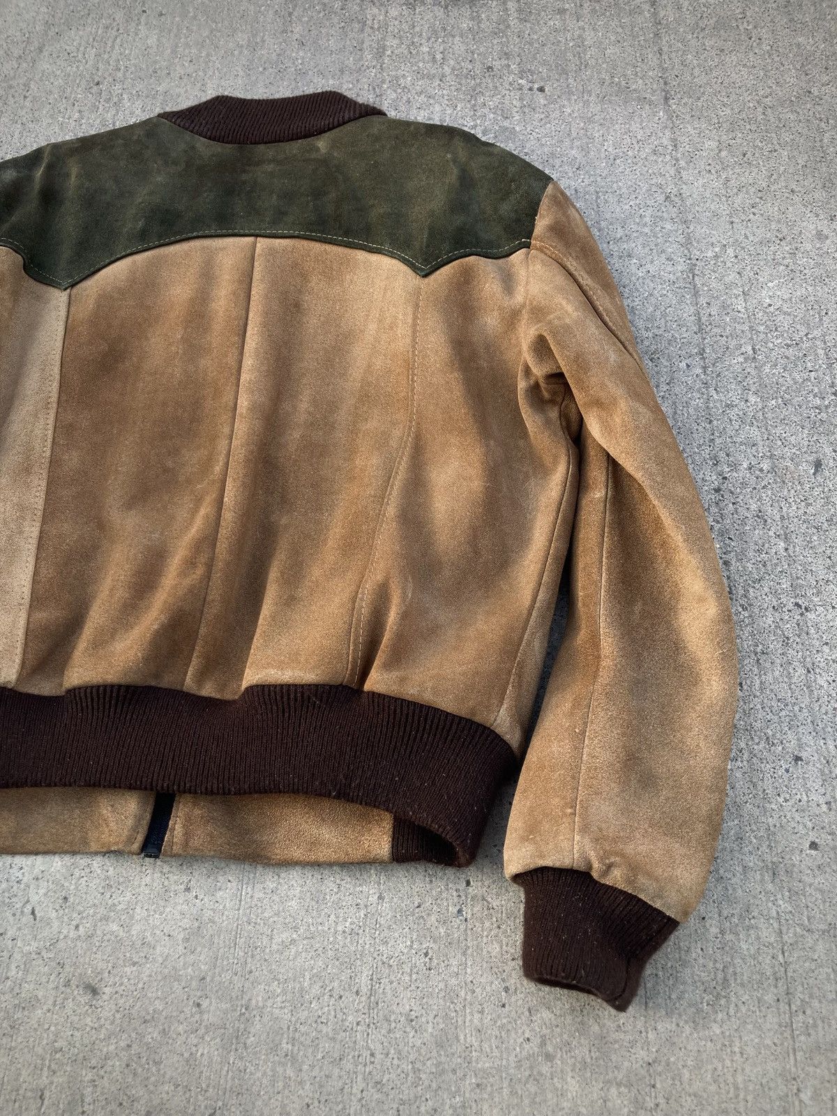 Leather Vintage 70s Western 2-Tone Leather Bomber Jacket Size US M / EU 48-50 / 2 - 10 Thumbnail