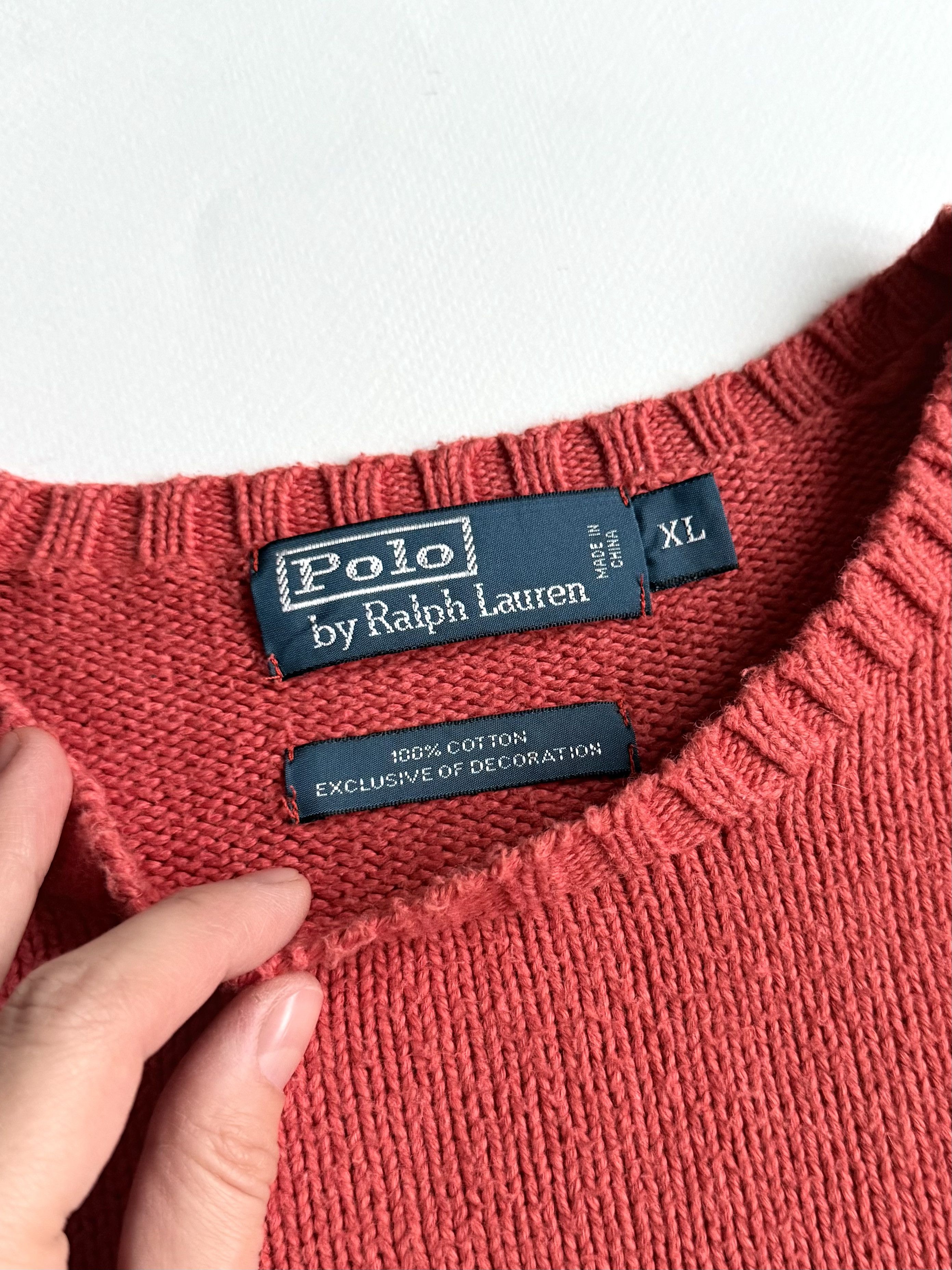 Polo Ralph Lauren Vintage Polo Ralph Lauren Boxy Fit Cotton Knit Sweater L-XL Size US XL / EU 56 / 4 - 2 Thumbnail