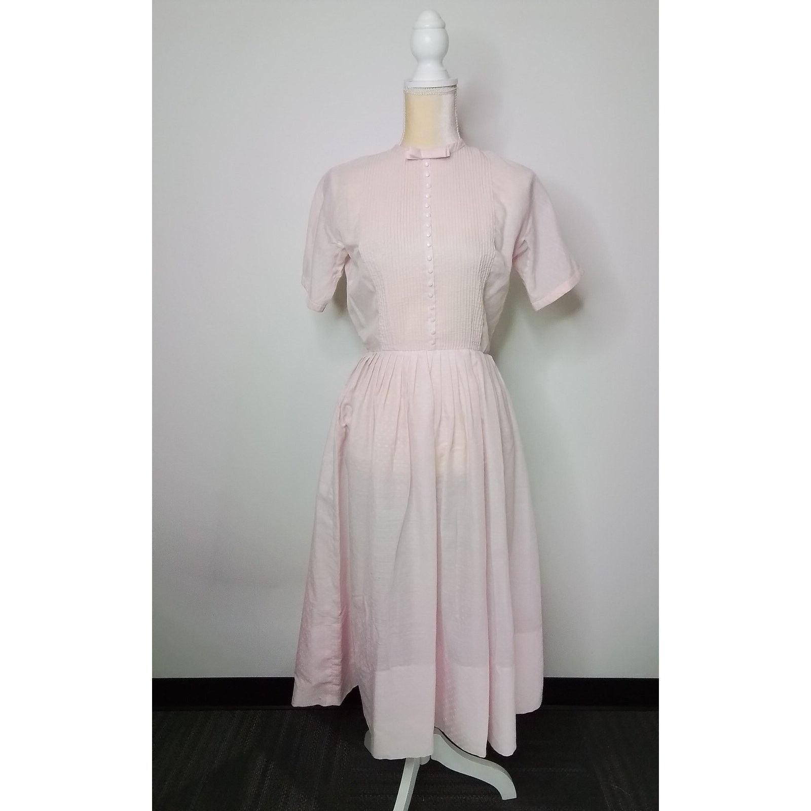 Other Vintage L'Aiglon Dress Women's Pale Pink Short Sleeve Size L / US 10 / IT 46 - 2 Thumbnail