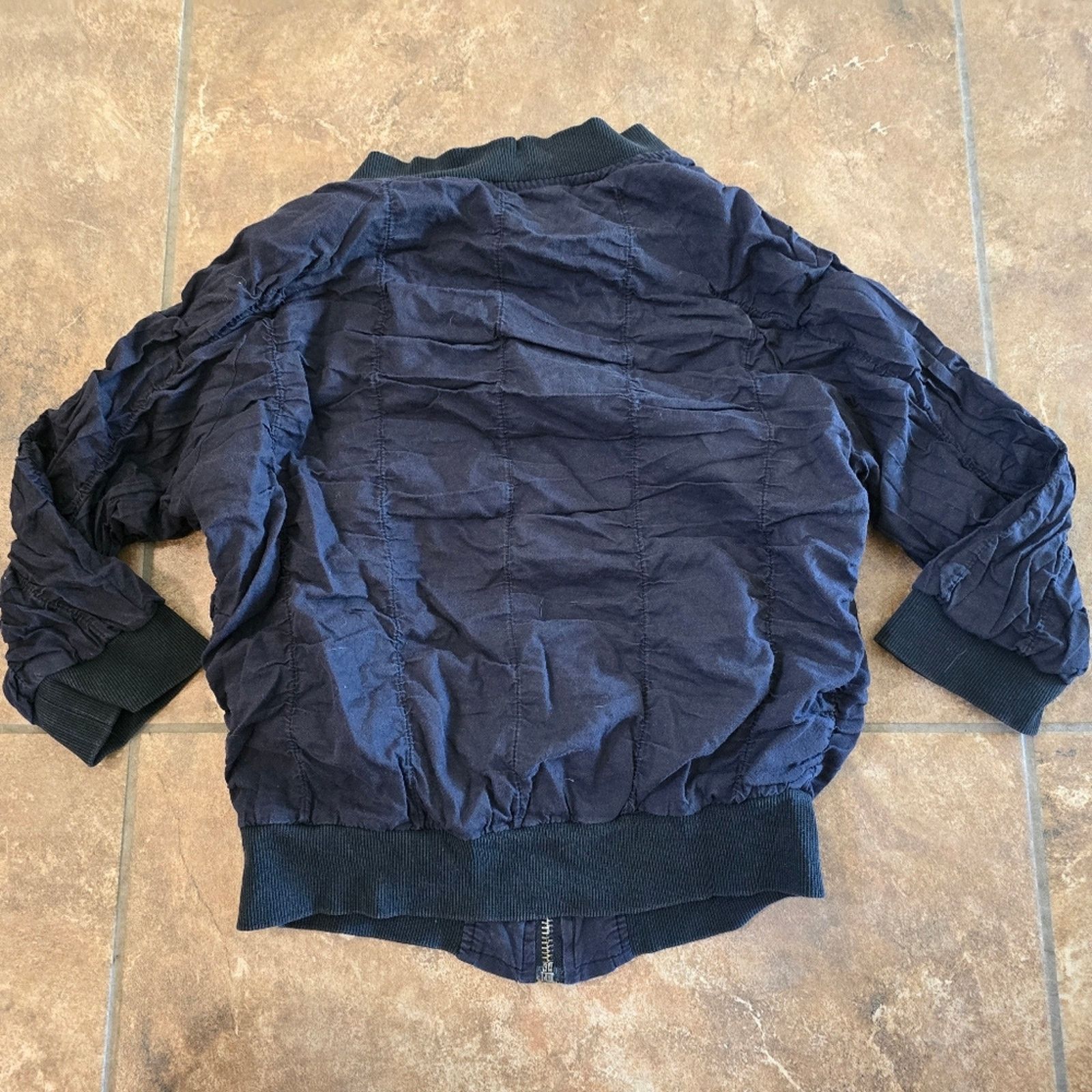 Forever 21 Black | FOREVER 21 | Cropped Zip Up 3/4 Sleeve Size M / US 6-8 / IT 42-44 - 2 Thumbnail