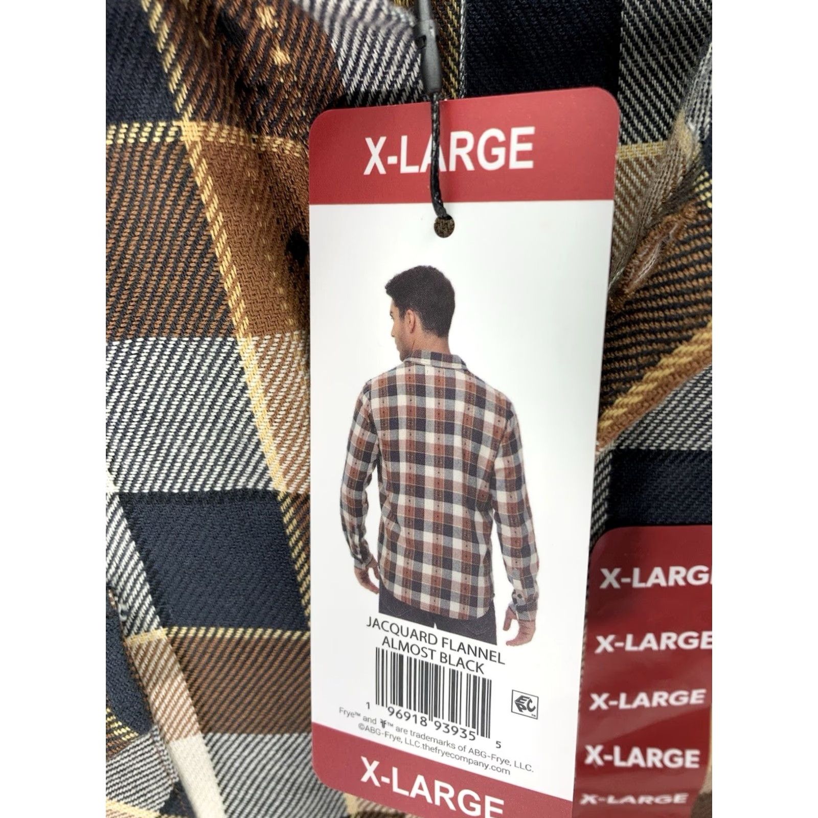 Frye Frye Jacquard Flannel Shirt Men XL Brown Plaid Long Sleeve Button NWT Size US XL / EU 56 / 4 - 5 Thumbnail