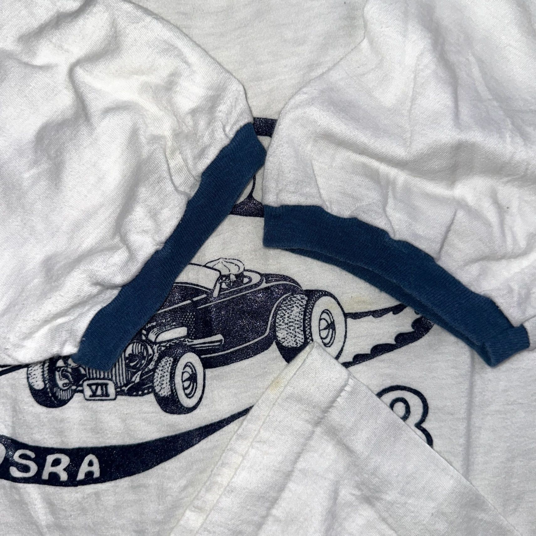 Vintage VINTAGE 1970s Oregon T-Shirt Men M White Rockabilly Ringer Cars Hot Rod 70s Retro Size US M / EU 48-50 / 2 - 6 Thumbnail