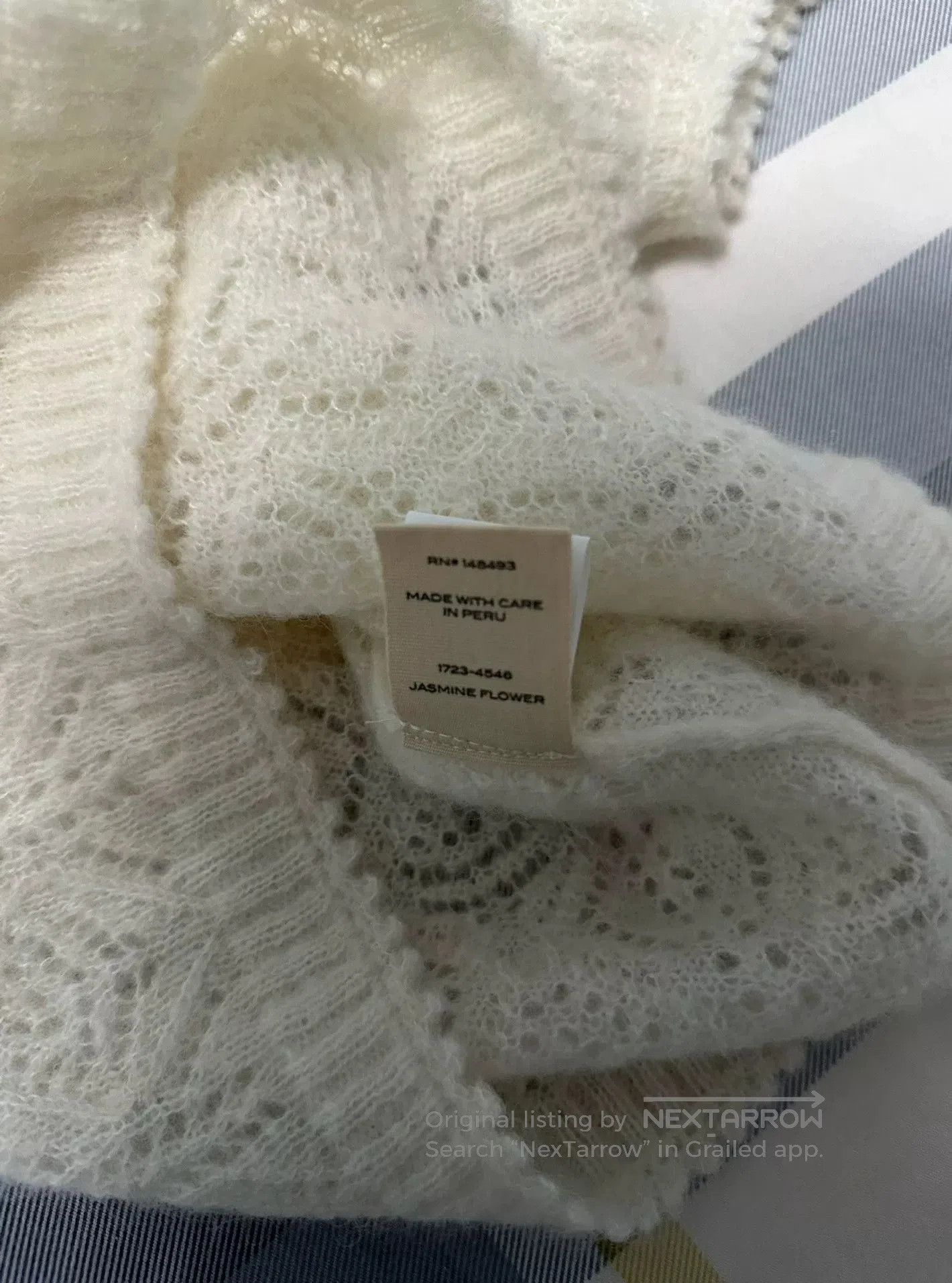DOEN White Knitted Short Sleeve Sweater. Size S / US 4 / IT 40 - 6 Thumbnail