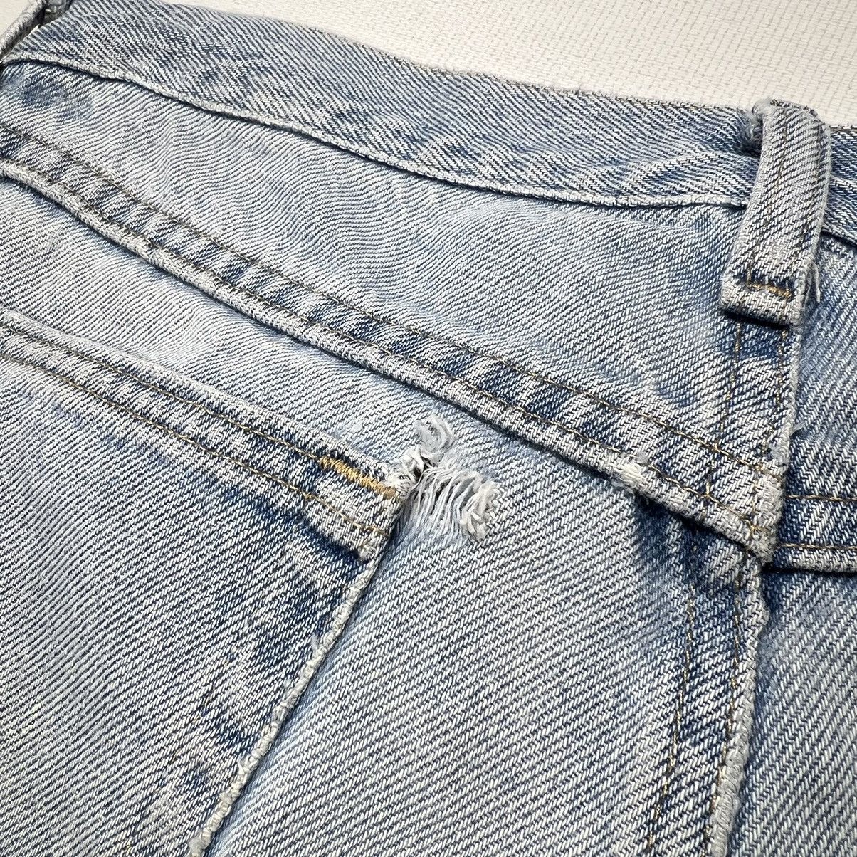 Vintage × Wrangler Wrangler Jeans Blue Straight Ripped Faded Denim Worn Y2K Size US 33 - 18 Thumbnail