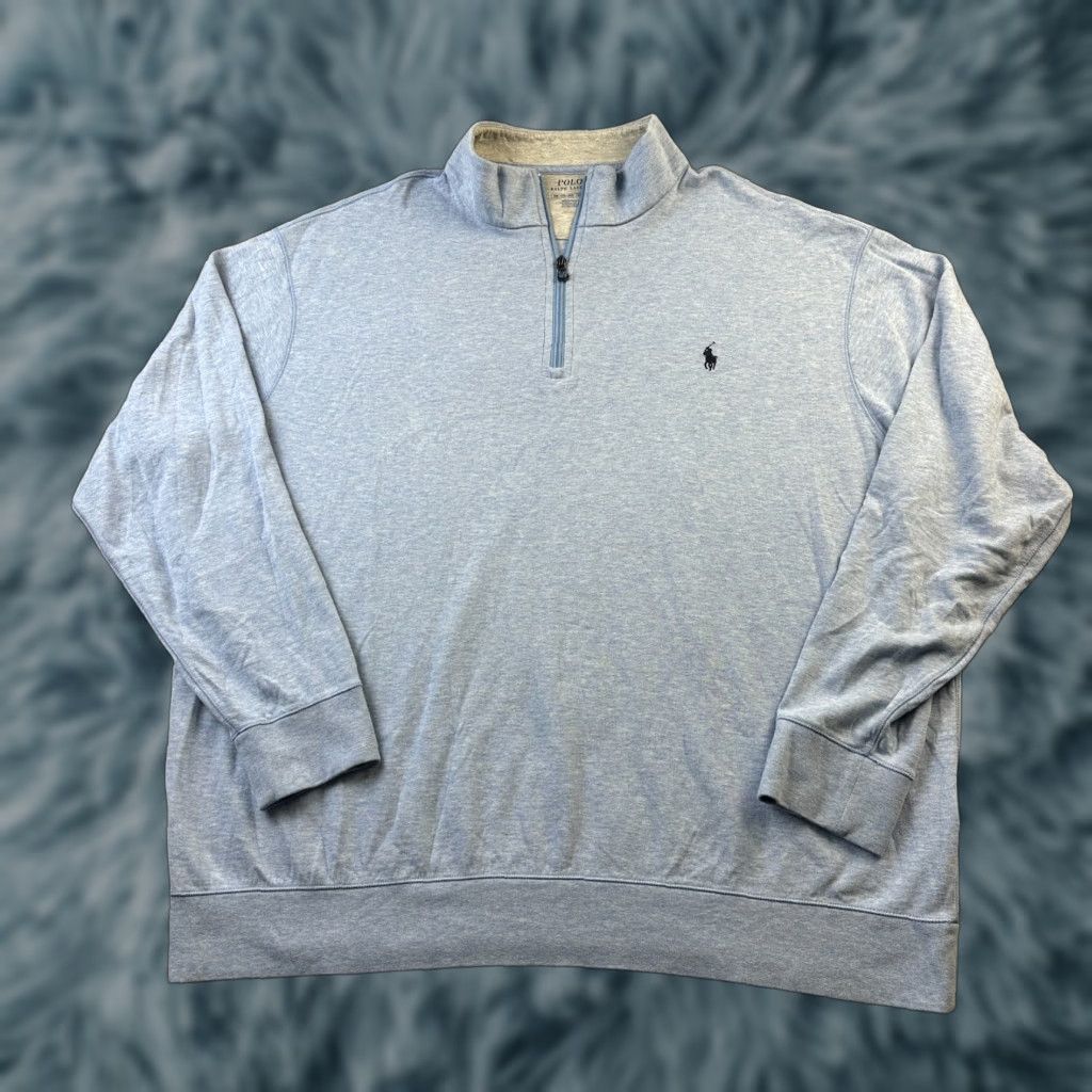 Polo Ralph Lauren Polo Ralph Lauren Sweater Mens 2XB 2XL Big Blue Knit Quarter Zip Pony Soft Size US XXL / EU 58 / 5 - 1 Thumbnail