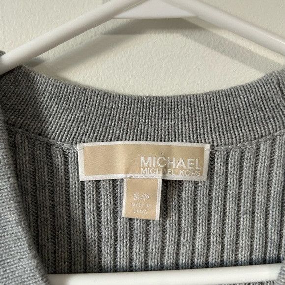 Michael Kors Michael Kors Lace Up Grey 3/4 Sleeve Ribbed Sweater Size S / US 4 / IT 40 - 4 Thumbnail