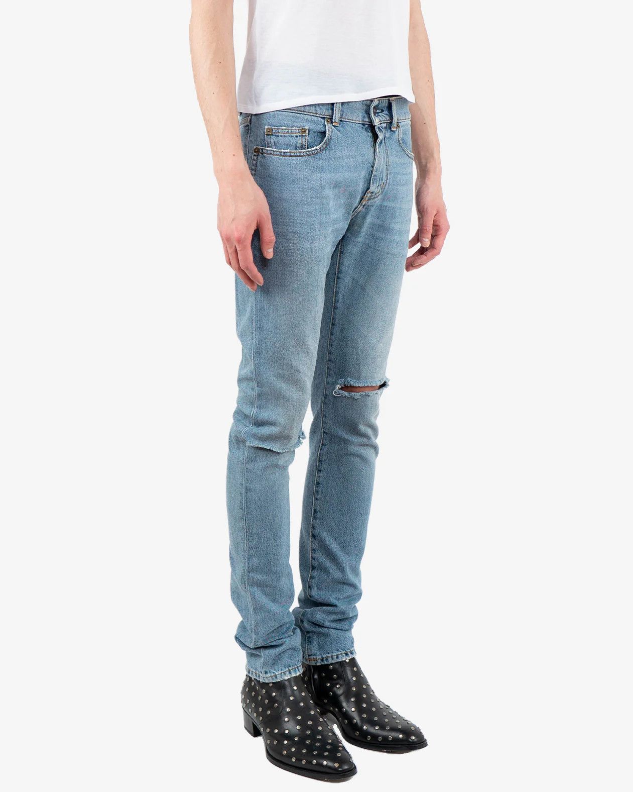Saint Laurent Paris D02 Kneeripped Denim Size US 28 / EU 44 - 6 Thumbnail