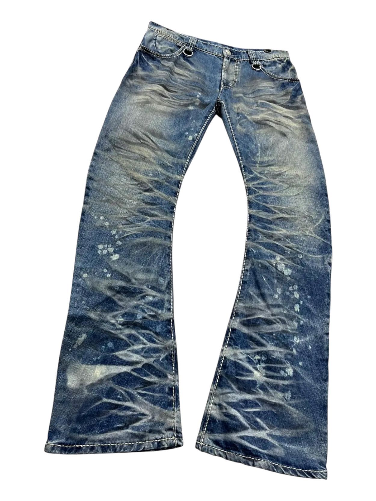 BUFFALO BOBS 🔥Holly Land PUNK Curve Leg Flare Splash Mudmax Denim Size US 31 - 1 Thumbnail