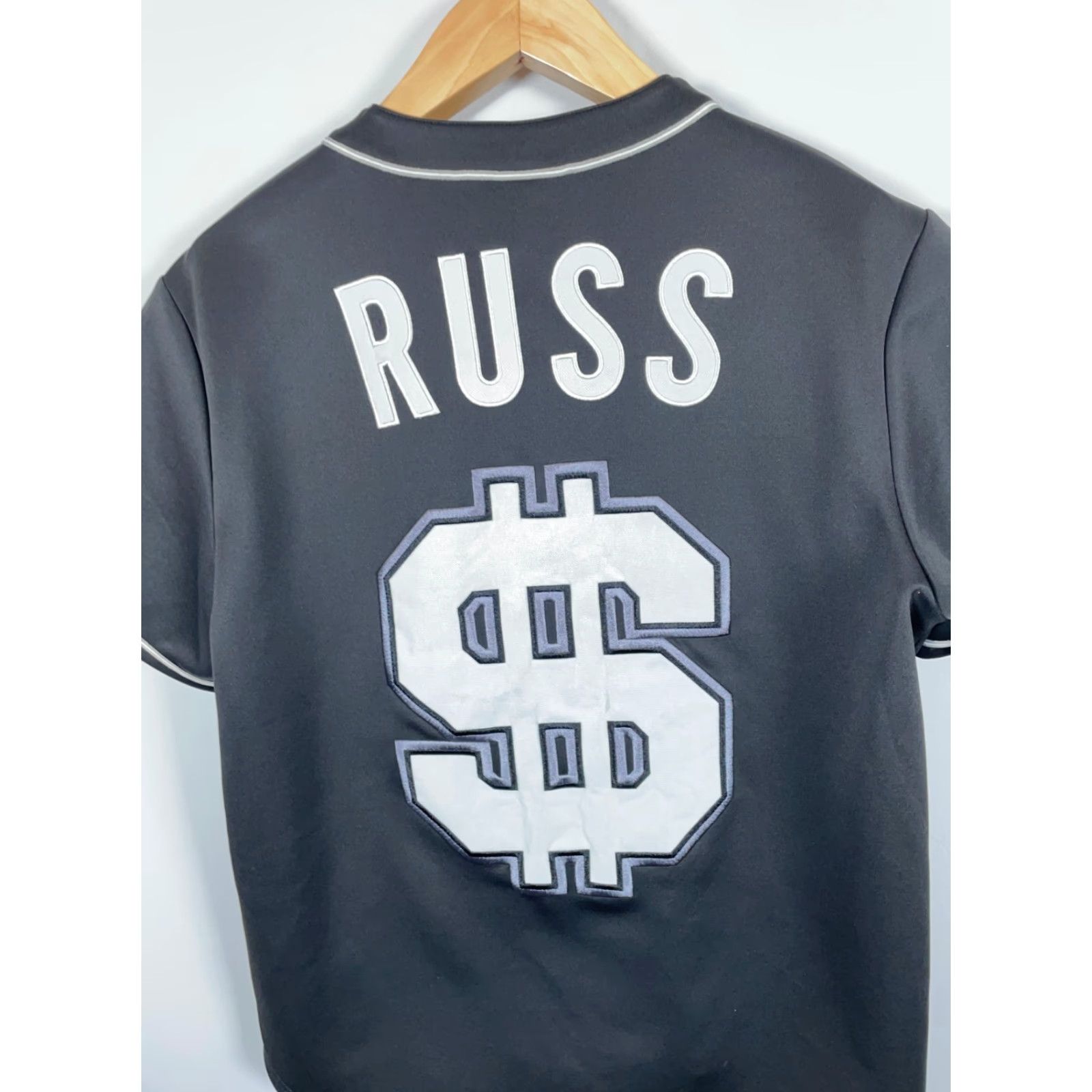 Vintage VINTAGE Russ Psycho Baseball Jersey Mens Large Black Script Embroidered 2021 Hip Hop Retro Baseball Jersey Size US L / EU 52-54 / 3 - 4 Thumbnail