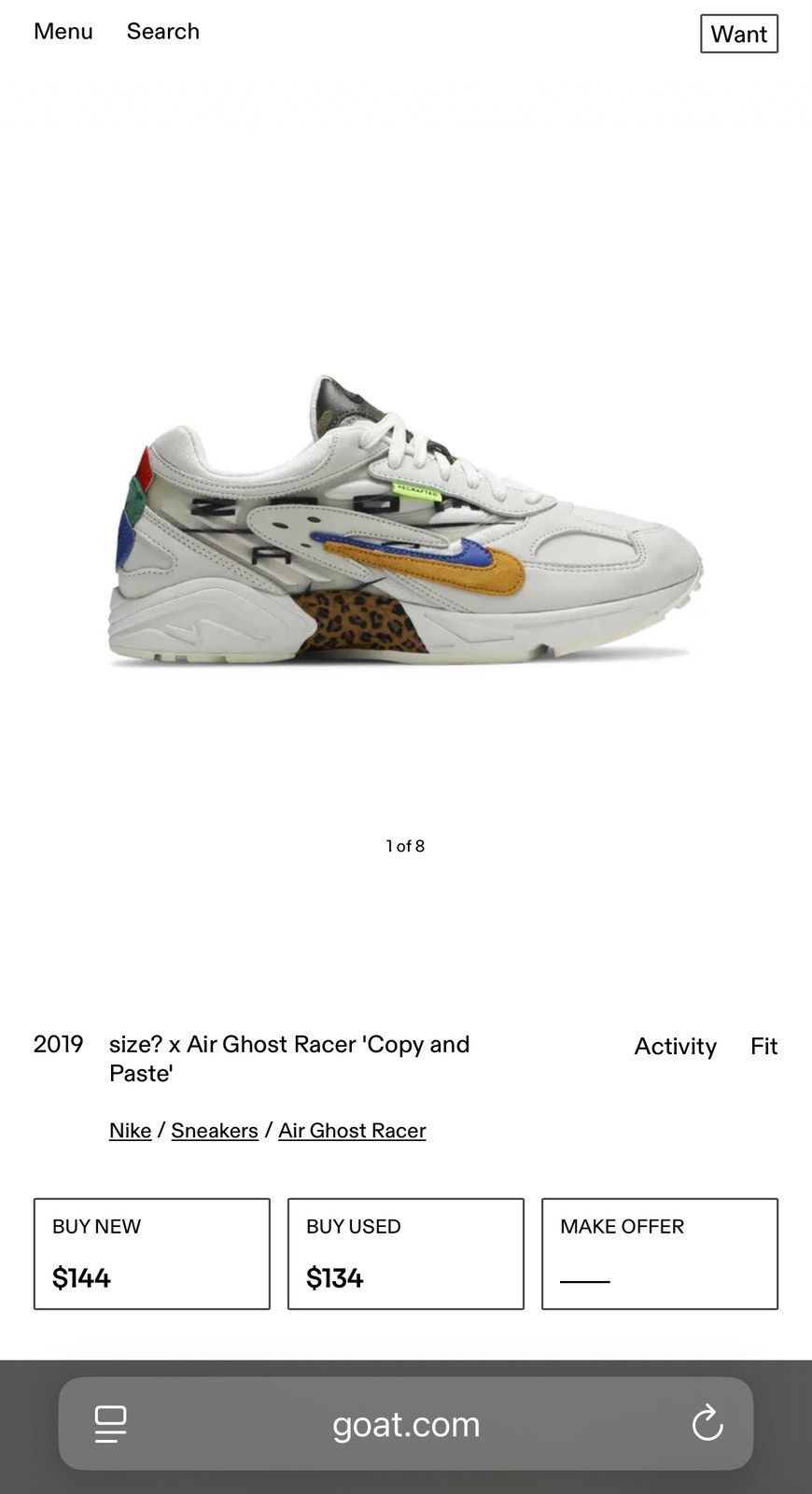 Nike Nike Air Ghost Racer 'Copy and Paste' Size US 9 / EU 42 - 8 Thumbnail