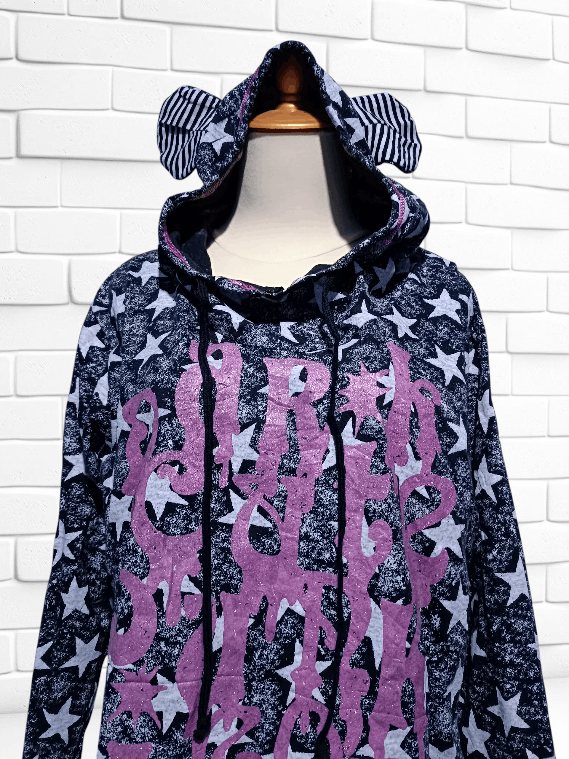 Japanese Brand Algonquins Mouse Ear Hoodie Gothic Harajuku Street Style Size M / US 6-8 / IT 42-44 - 2 Thumbnail