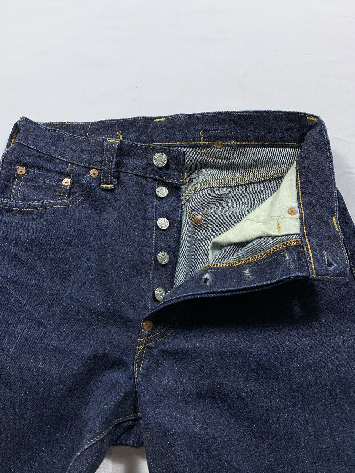 Levi's Vintage Clothing Vintage Levis 201XX Big E Selvedge Button Denim Jeans Size US 30 / EU 46 - 4 Thumbnail