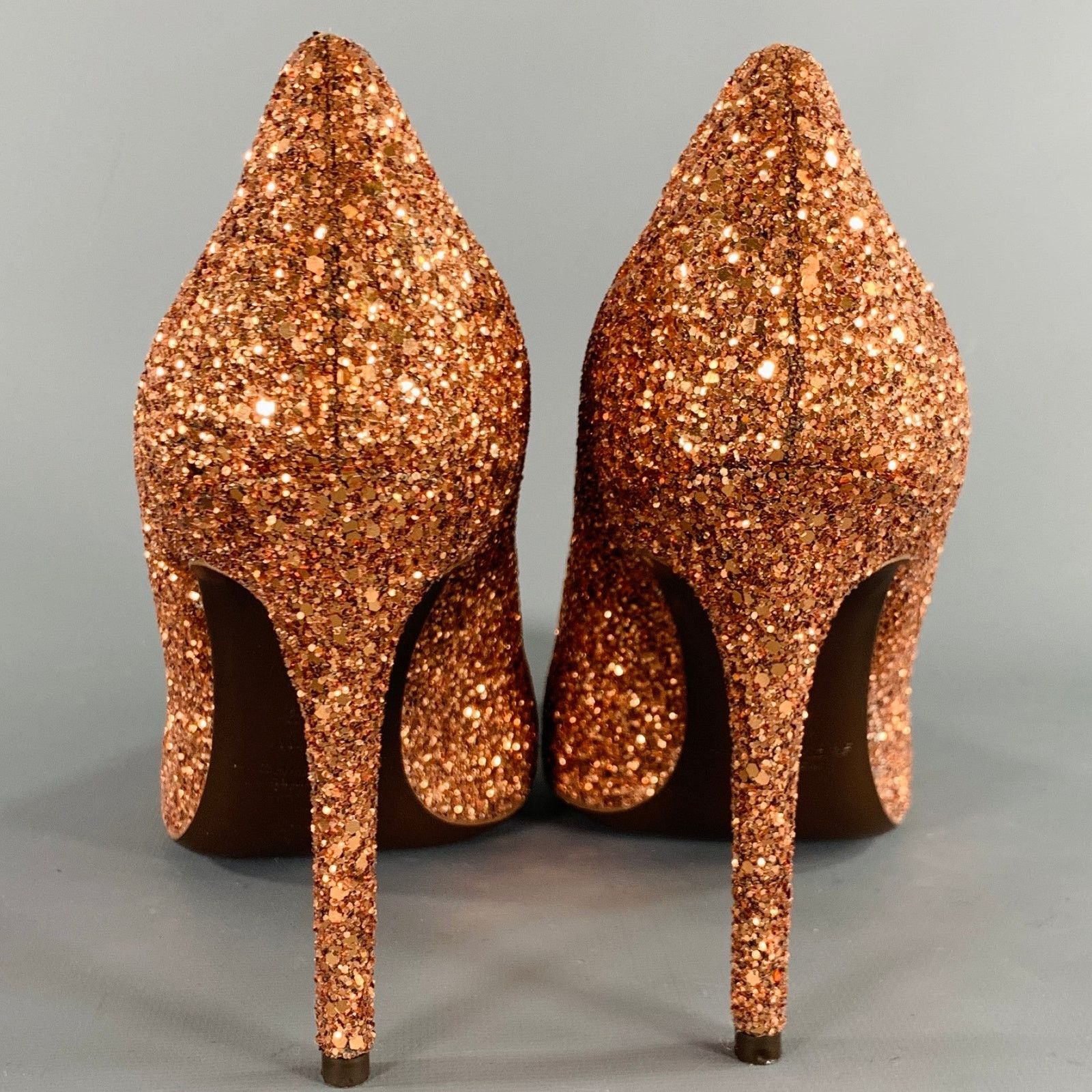 Michael Kors Size 9.5 Copper Glittered Leather Trim Stiletto Pumps Size US 9.5 / IT 39.5 - 3 Thumbnail