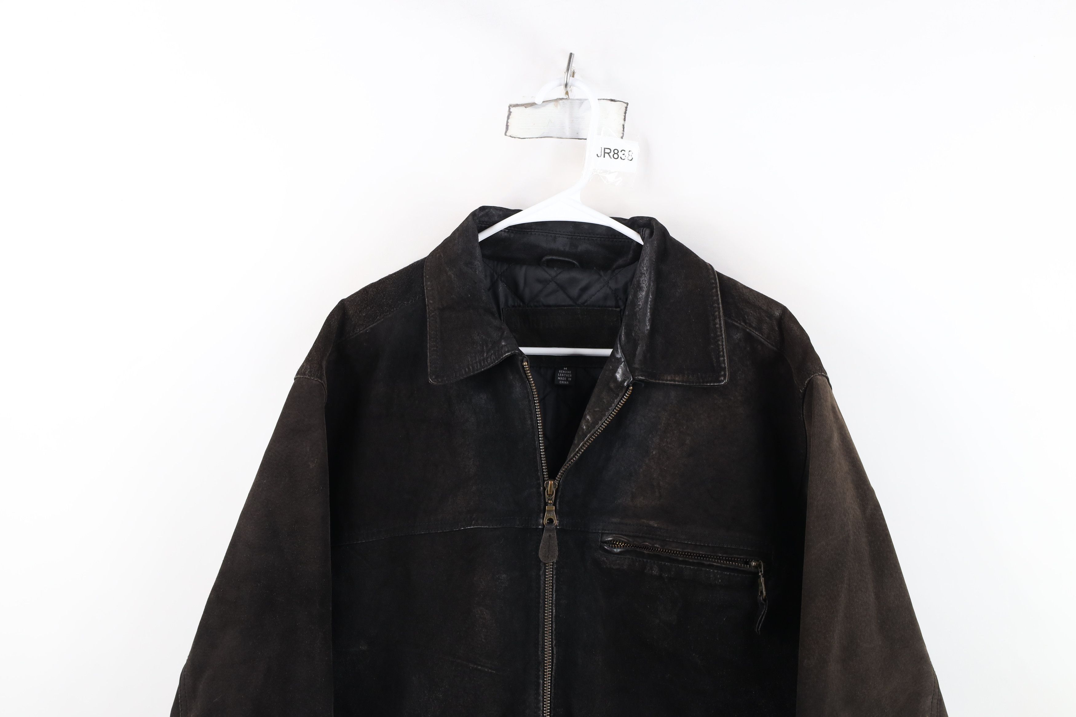 Vintage Vintage 90s Streetwear Buckle Back Suede Leather Jacket Size US M / EU 48-50 / 2 - 2 Thumbnail