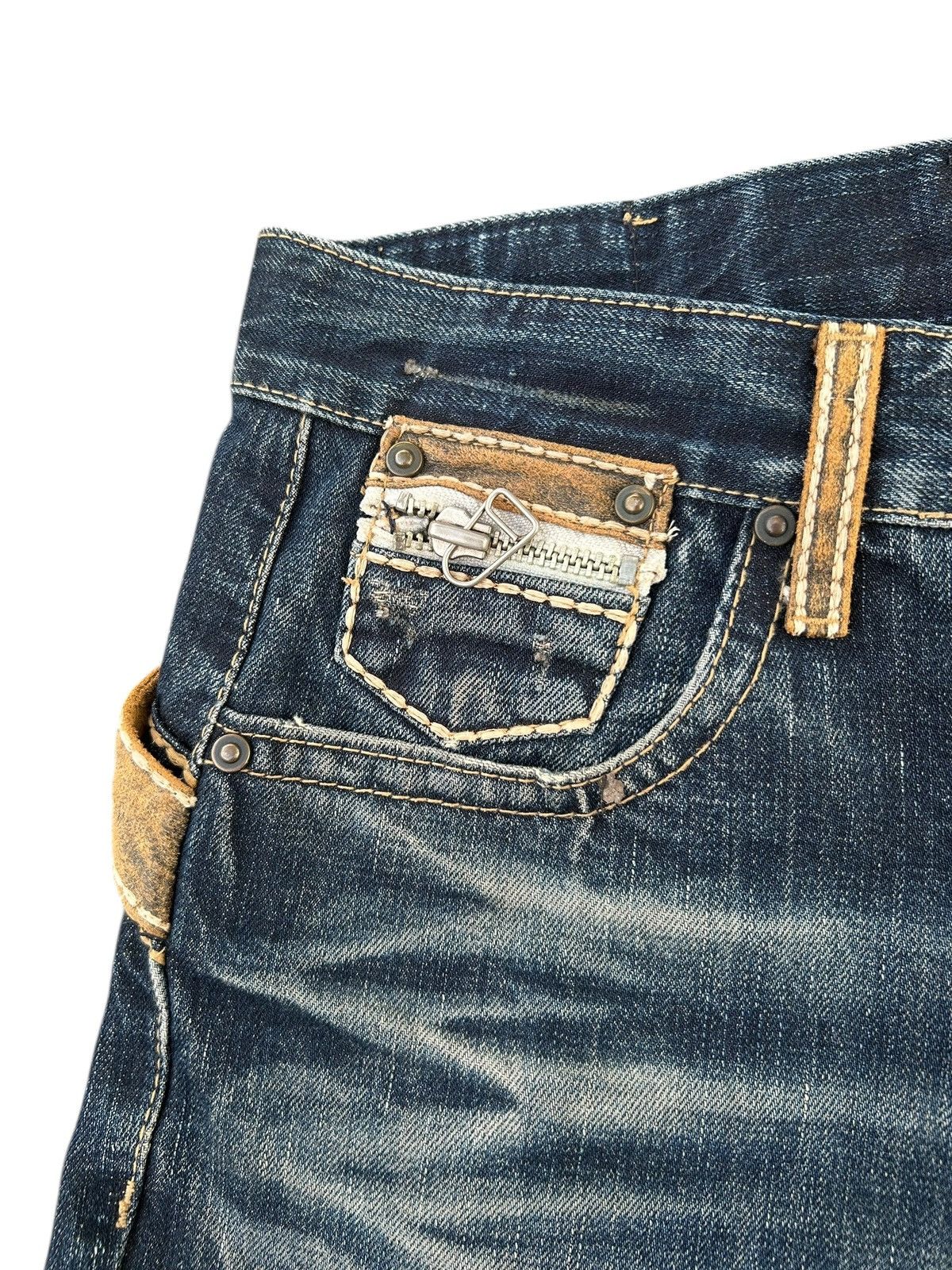 Kapital Buckle Back Lolita Distressed Denim Jeans Size US 34 / EU 50 - 5 Thumbnail