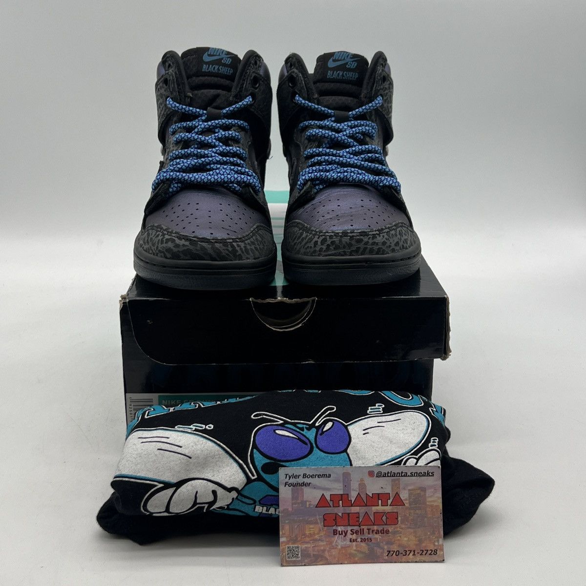 Nike Black sheep x nike dunk high sb black hornet Size US 6 / EU 39 - 2 Thumbnail