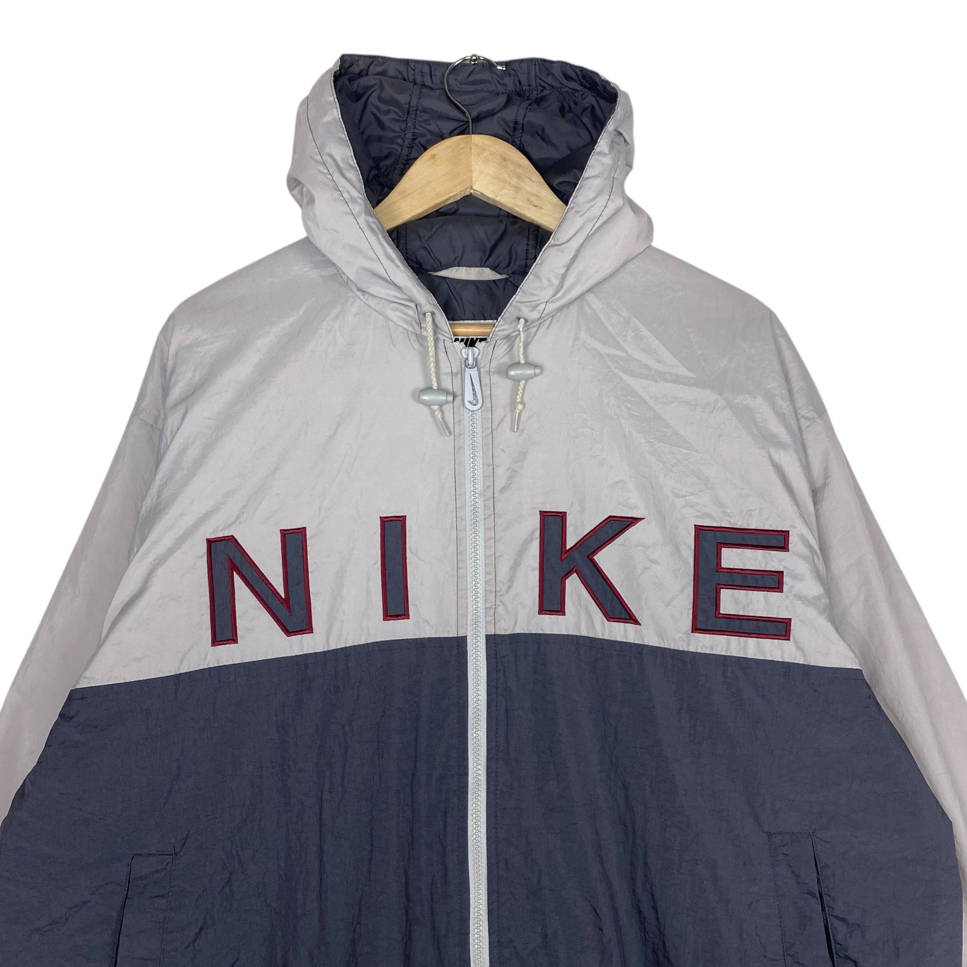 Nike 💥 90s NIKE SPORT HOODED ZIPPER LIGHT JACKET Size US L / EU 52-54 / 3 - 4 Thumbnail