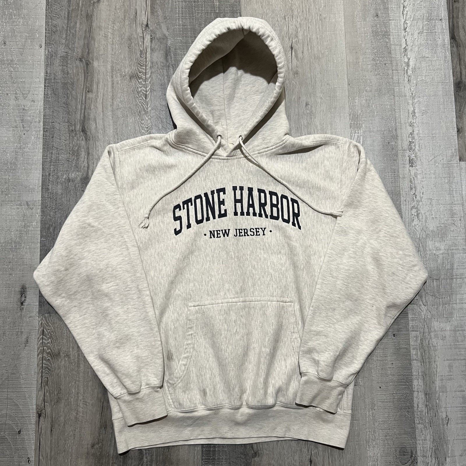 Vintage Pro-Weave Hoodie Grey Heavy Stone Harbor Sweatshirt Sz L Size US L / EU 52-54 / 3 - 1 Thumbnail