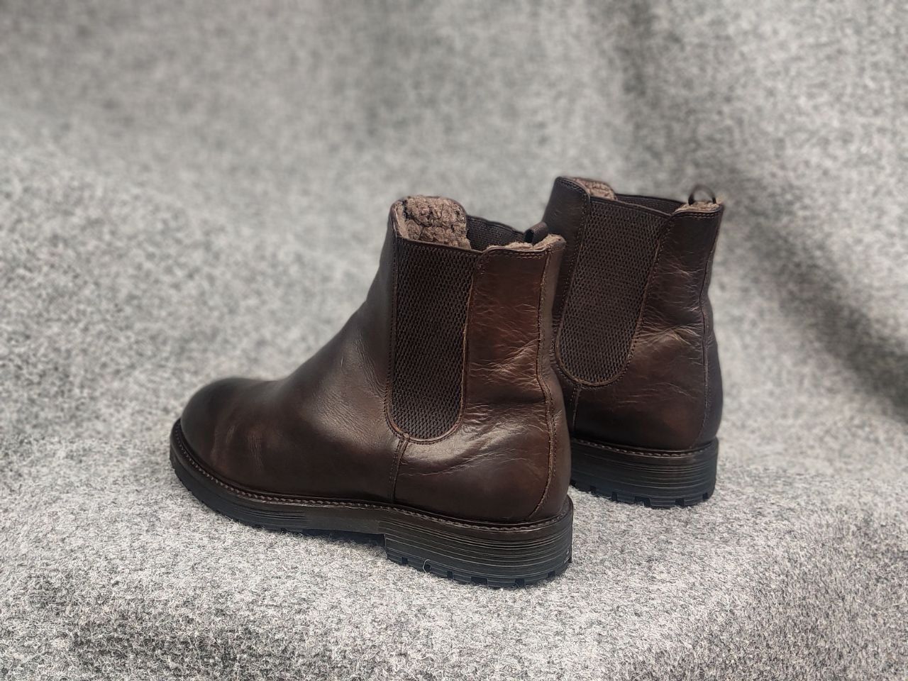 Le Grande Bleu (L.G.B.) St. Moritz Design leather fur chelsea Ankle Pull On Boots Size US 10 / IT 40 - 12 Thumbnail