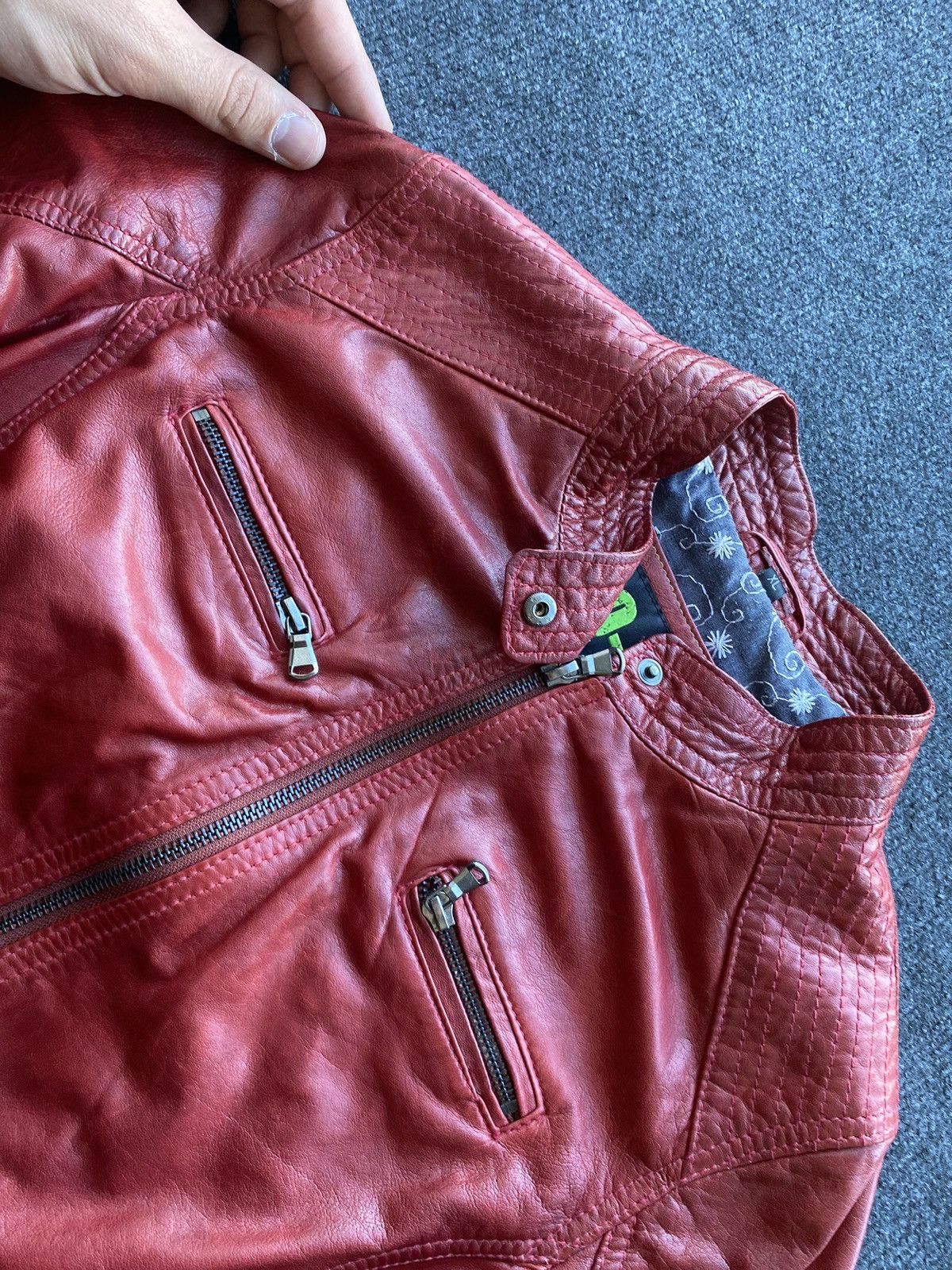 Other 🔥Opium Punk Gothic Red Leather Jacket q-21 Xl Size XL / US 12-14 / IT 48-50 - 5 Thumbnail