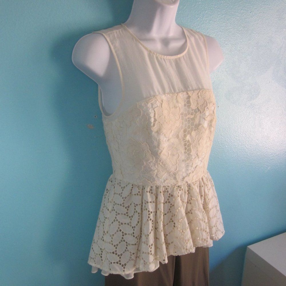 Anthropologie Floreat Anthropologie Size 2 Blouse Ivory Size XS / US 0-2 / IT 36-38 - 13 Thumbnail