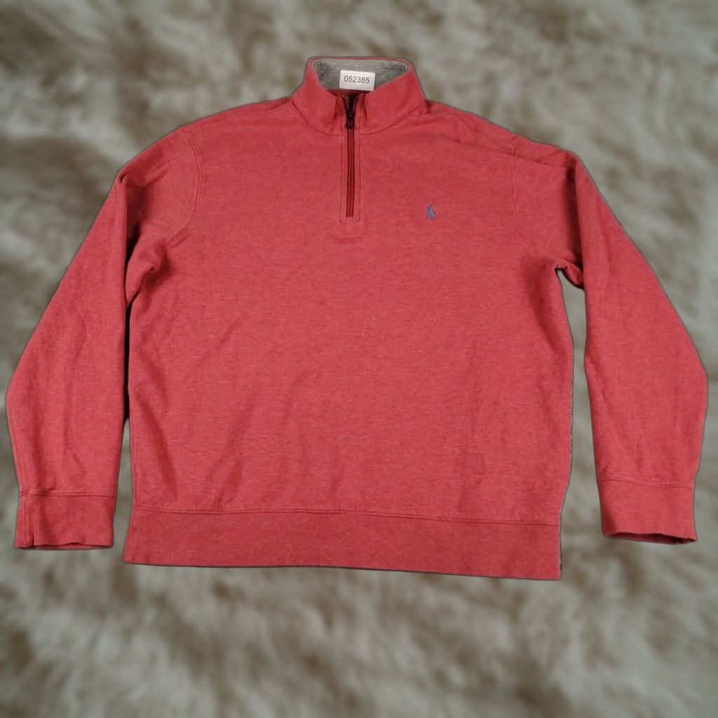 Ralph Lauren Ralph Lauren Red Pony 1/4 Zip Pullover Sweater Mens Large Cotton Long Sleeve Size US L / EU 52-54 / 3 - 1 Thumbnail