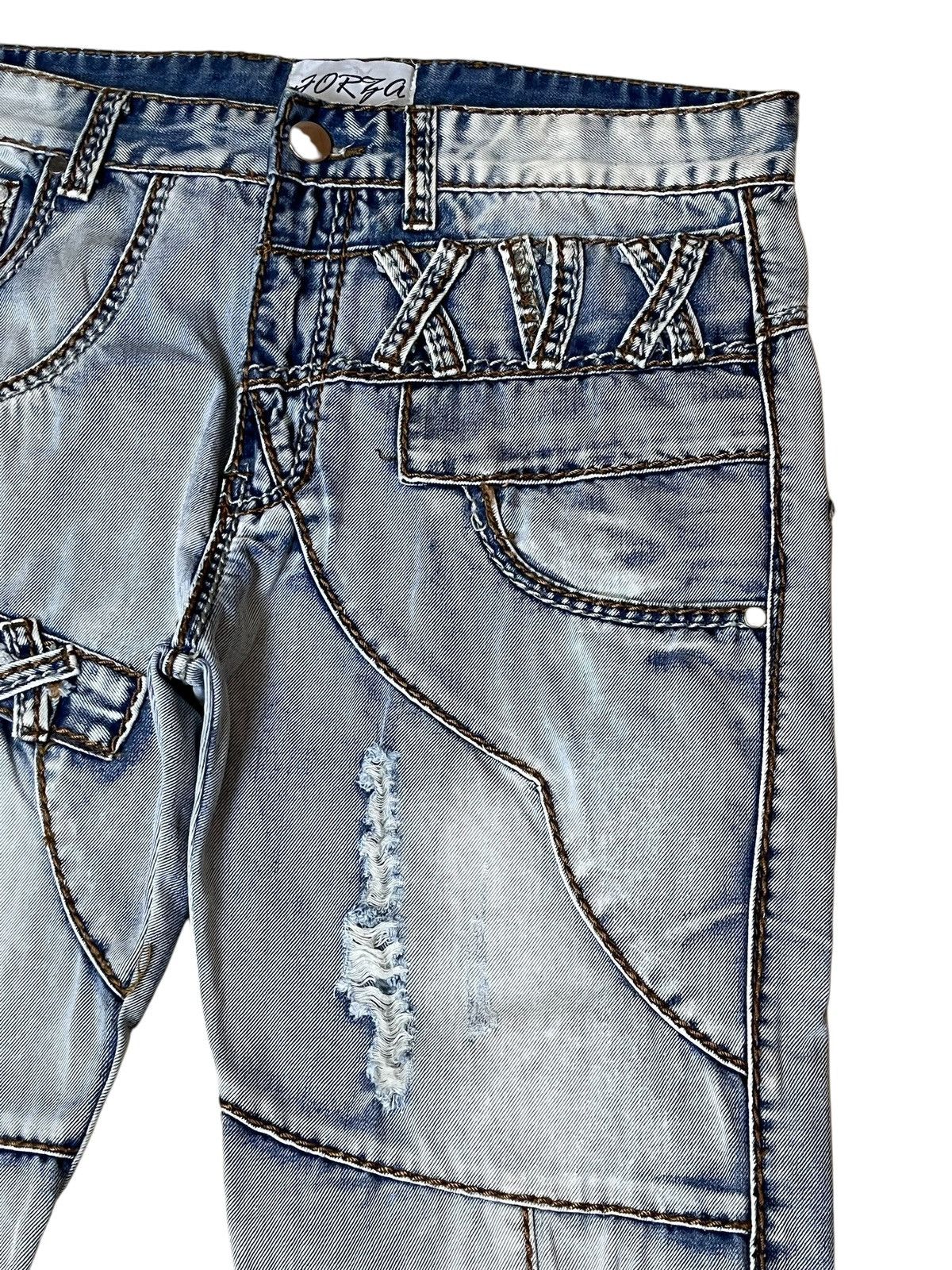 Japanese Brand SICK🔥JAPANESE BRAND FORZA DISTRESSED STYLE JEANS Size US 35 - 6 Thumbnail