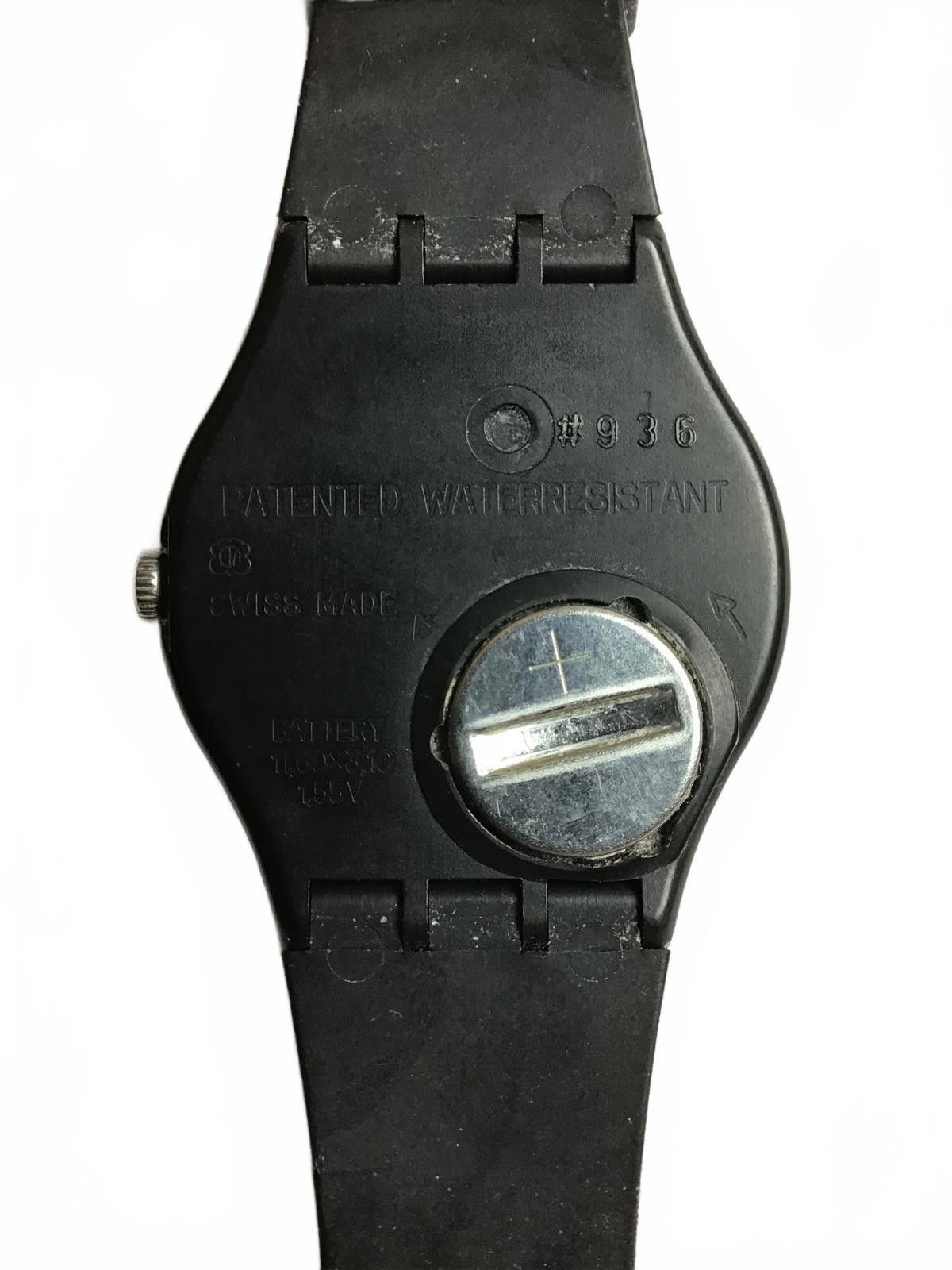 Swatch Swatch Classic Black Rubber Strap Watch with White Dial Size ONE SIZE - 5 Thumbnail