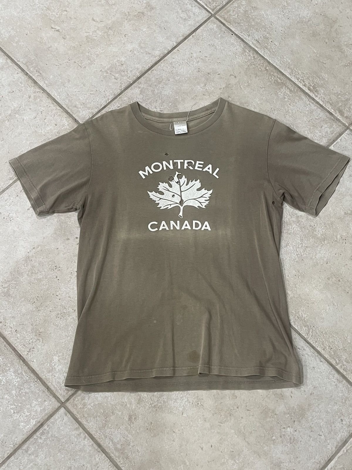 image of Number N Ine Number Nine “Montreal Canada” Ss01 Tee in Brown, Men's (Size Large)