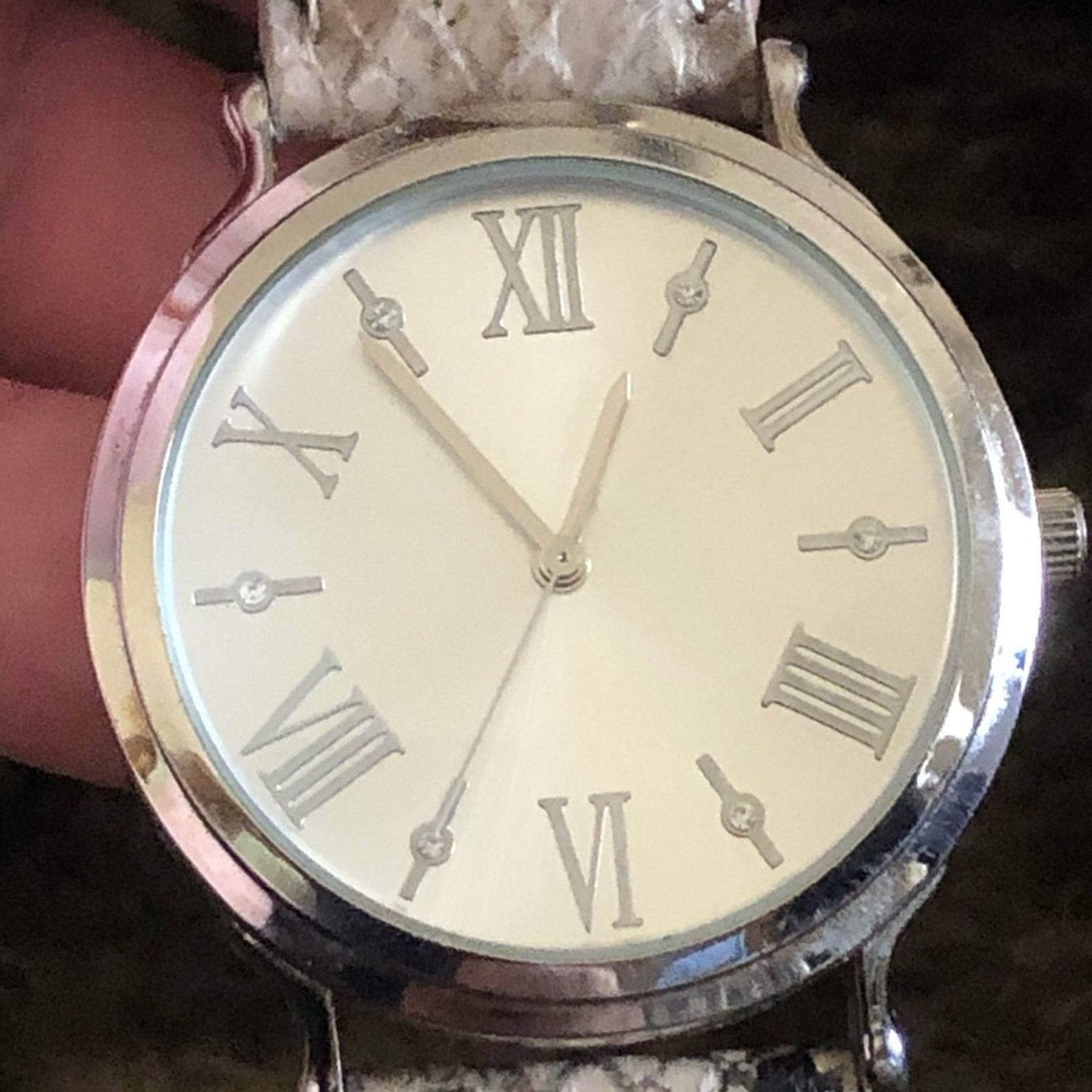 Jewelry Ladies Roman numeral snake skin leather band watch Size ONE SIZE - 10 Thumbnail