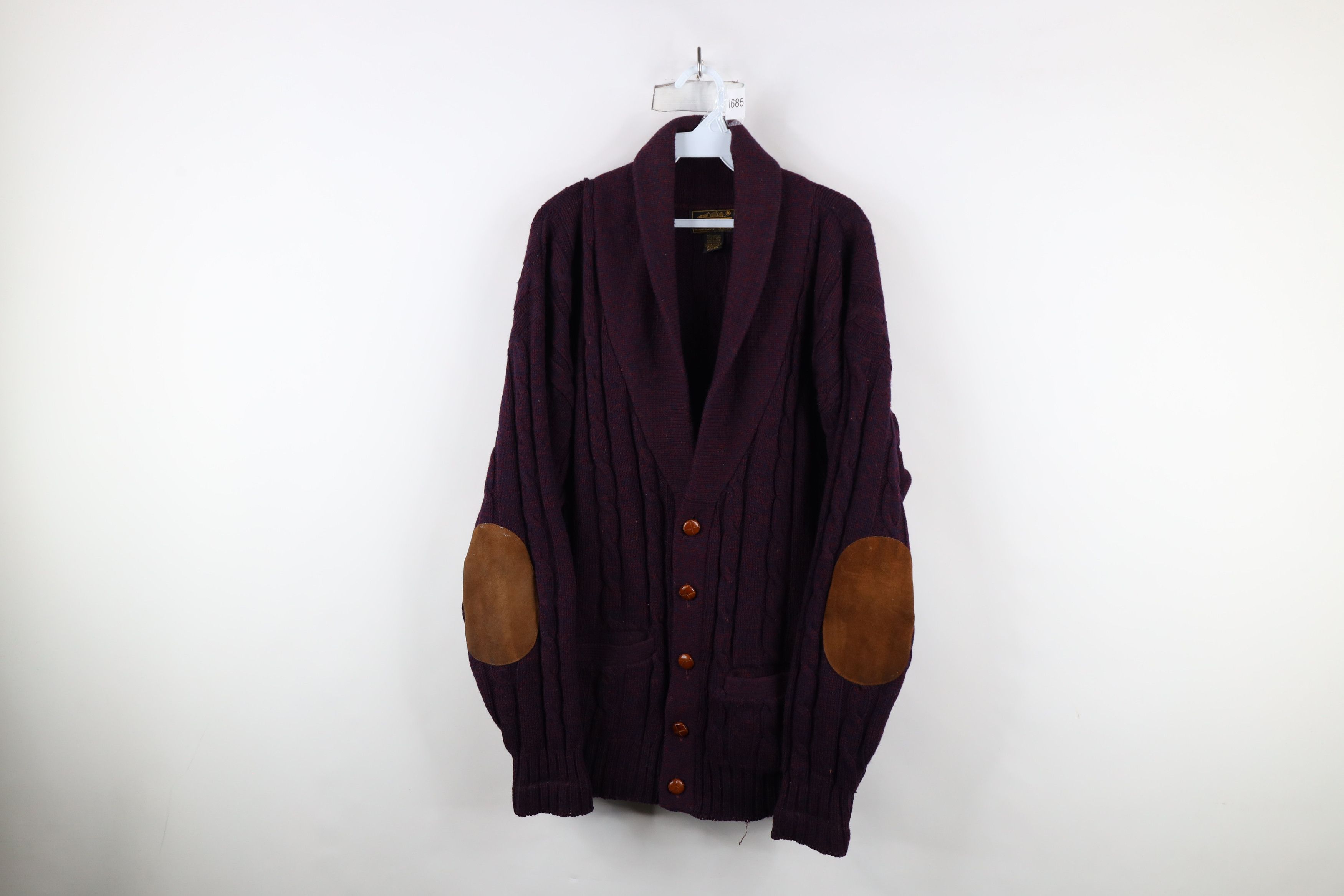 Eddie Bauer × Vintage Vintage 90s Eddie Bauer Knit Shawl Cardigan Sweater USA Size US L / EU 52-54 / 3 - 1 Thumbnail