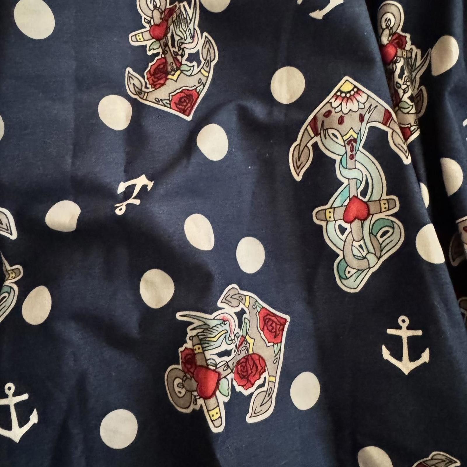 Other 🐰 Hell Bunny Rockabilly Nautical Print Circle Skirt - L Size 36" / US 14 / IT 50 - 3 Thumbnail