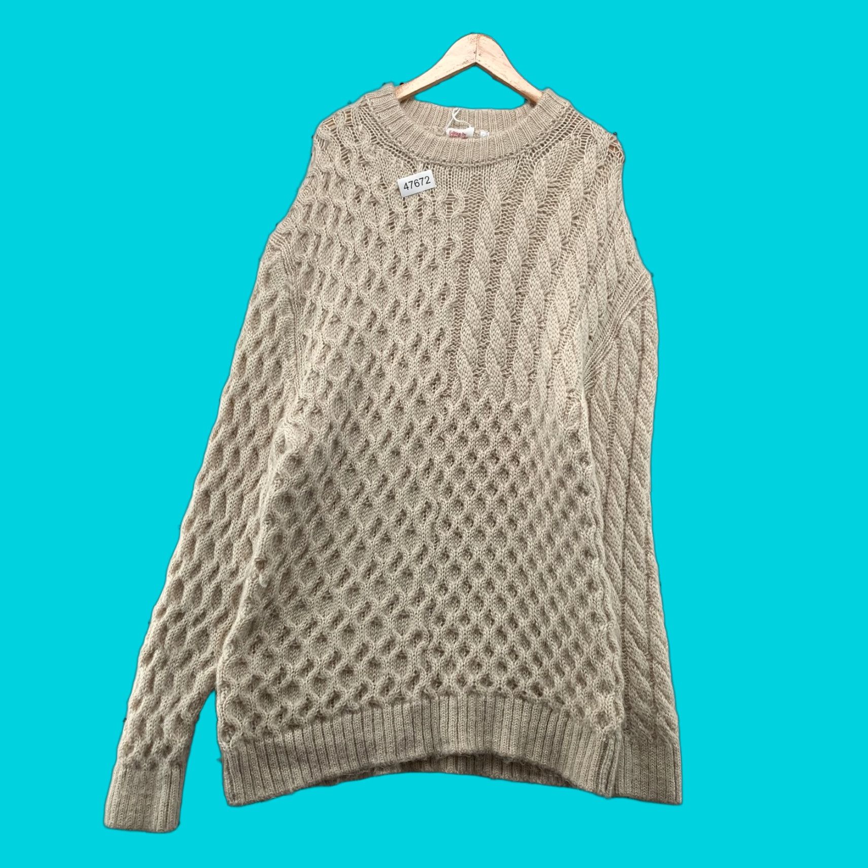 H&M H&M Edition By John Boyega 100% Wool Sweater Womens Large Beige Oversized Size L / US 10 / IT 46 - 1 Thumbnail