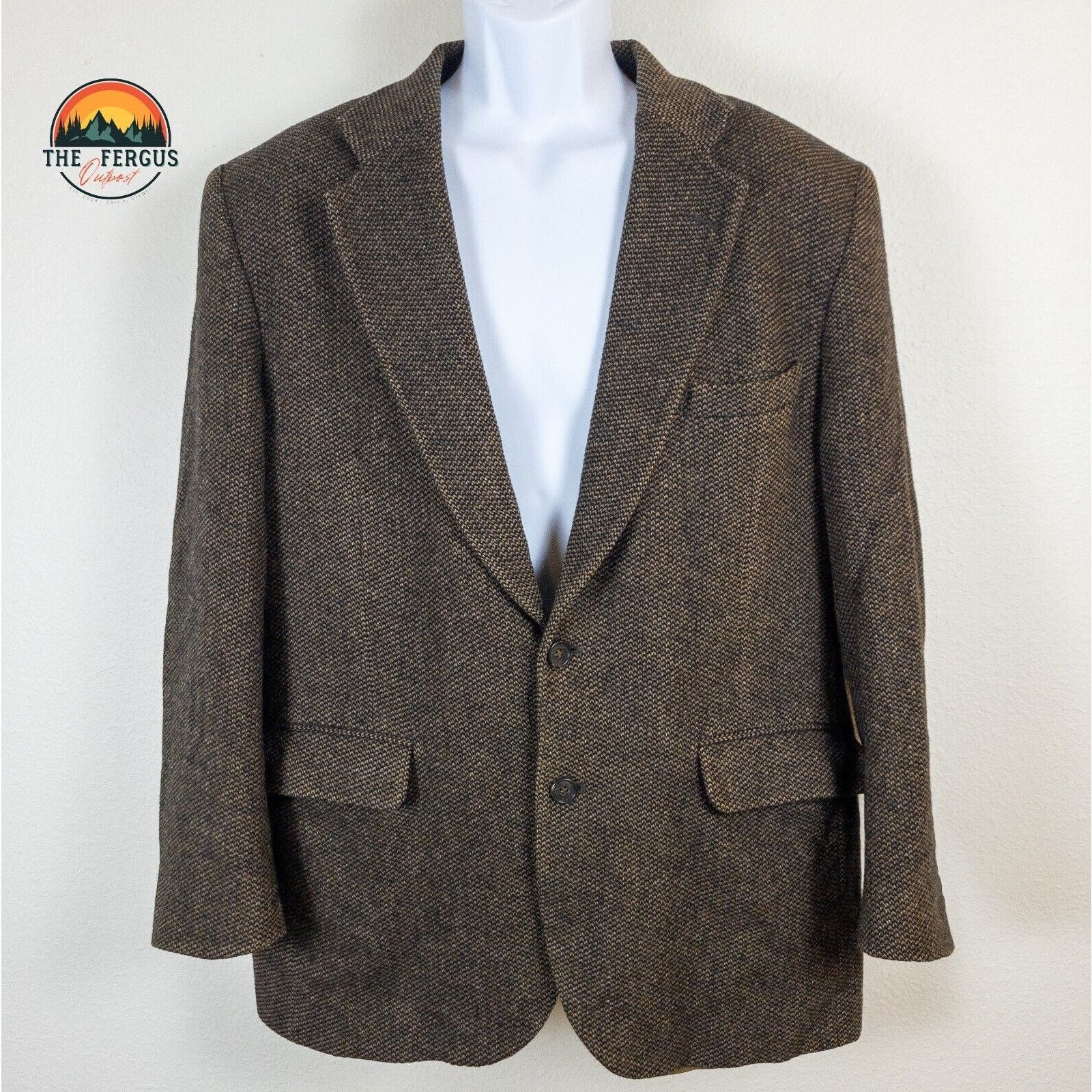Other American Trend Lambs Wool Herringbone Sport Coat Men 42R USA Size 42R - 1 Thumbnail