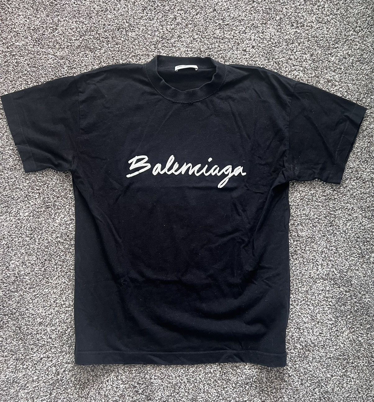 Balenciaga Balenciaga Script Logo Tee | Grailed