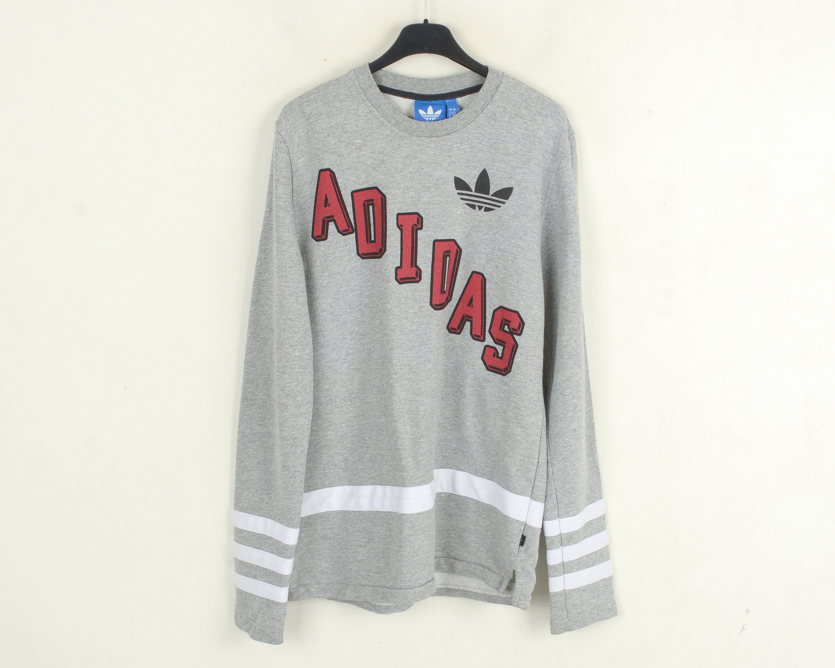 Adidas Original Men S pullover jumper sweatshirt Grey vintage Size US S / EU 44-46 / 1 - 1 Thumbnail