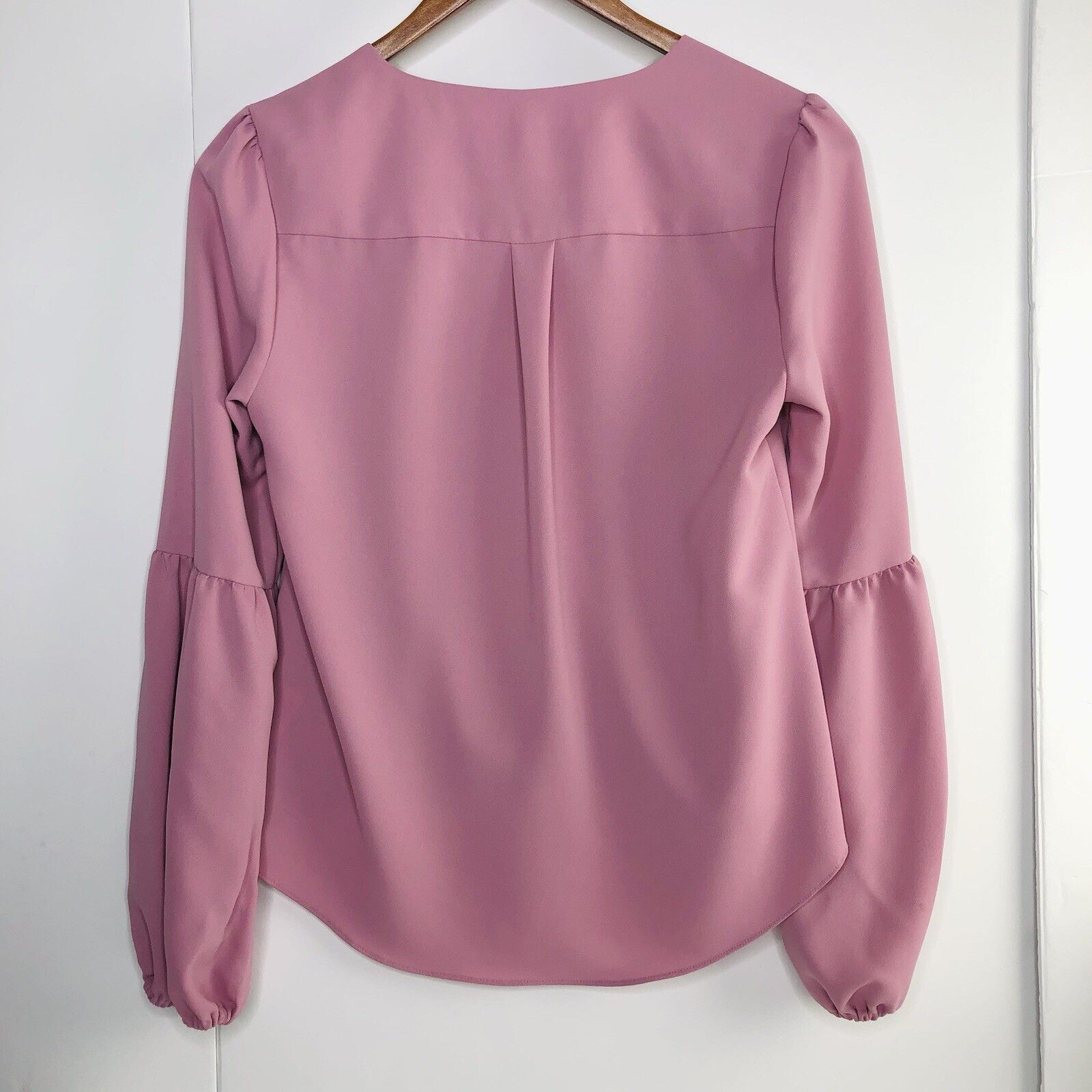Bar III Bar III Womens Pink Blouse S Shirt Balloon Sleeve Wrap Size S / US 4 / IT 40 - 2 Thumbnail