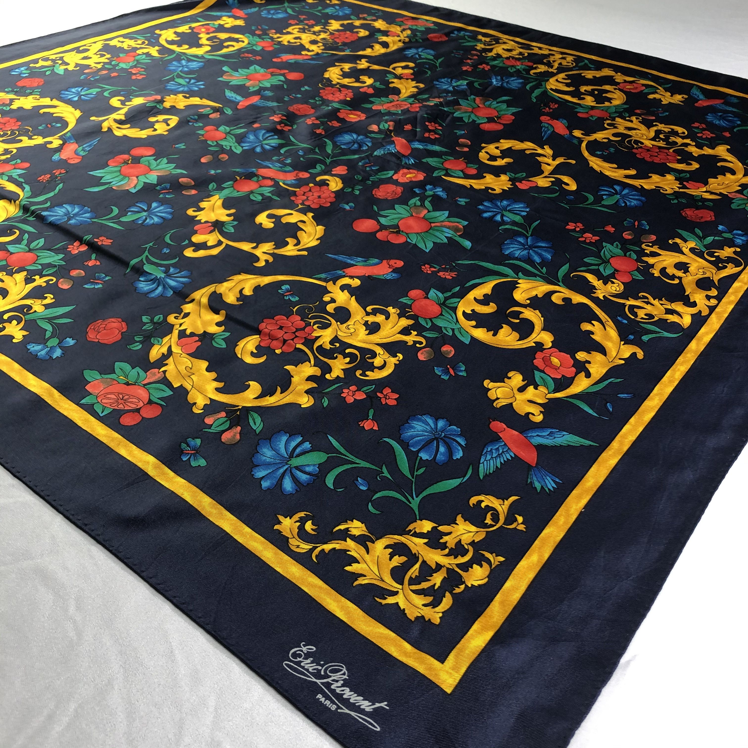 Vintage Vintage Eric Provent Silk Scarf Size ONE SIZE - 3 Thumbnail