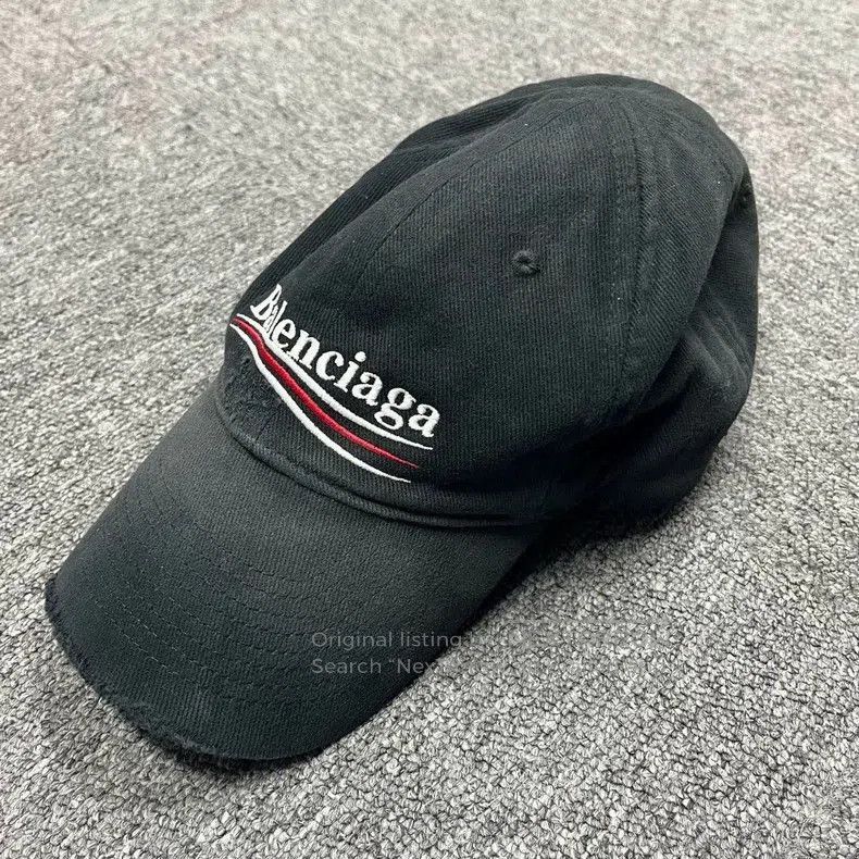 Balenciaga Balenciaga Distressed Cotton Baseball Cap. Size ONE SIZE - 2 Thumbnail