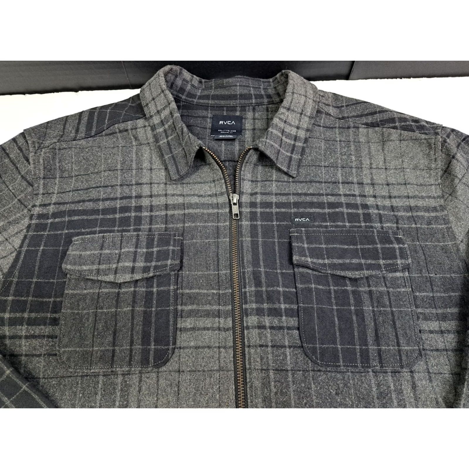 RVCA RVCA Jacket Full Zip Regular Black/Grey Striped 2XL Men Size US XXL / EU 58 / 5 - 3 Thumbnail